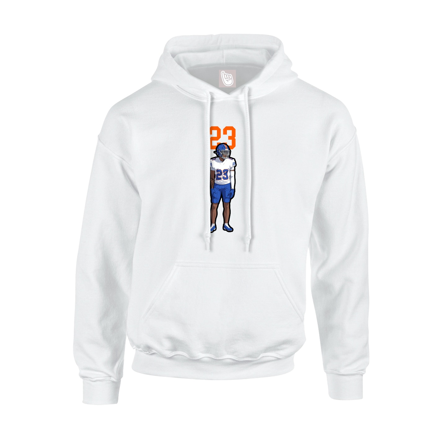 Youth Hoodie — Number Top in White