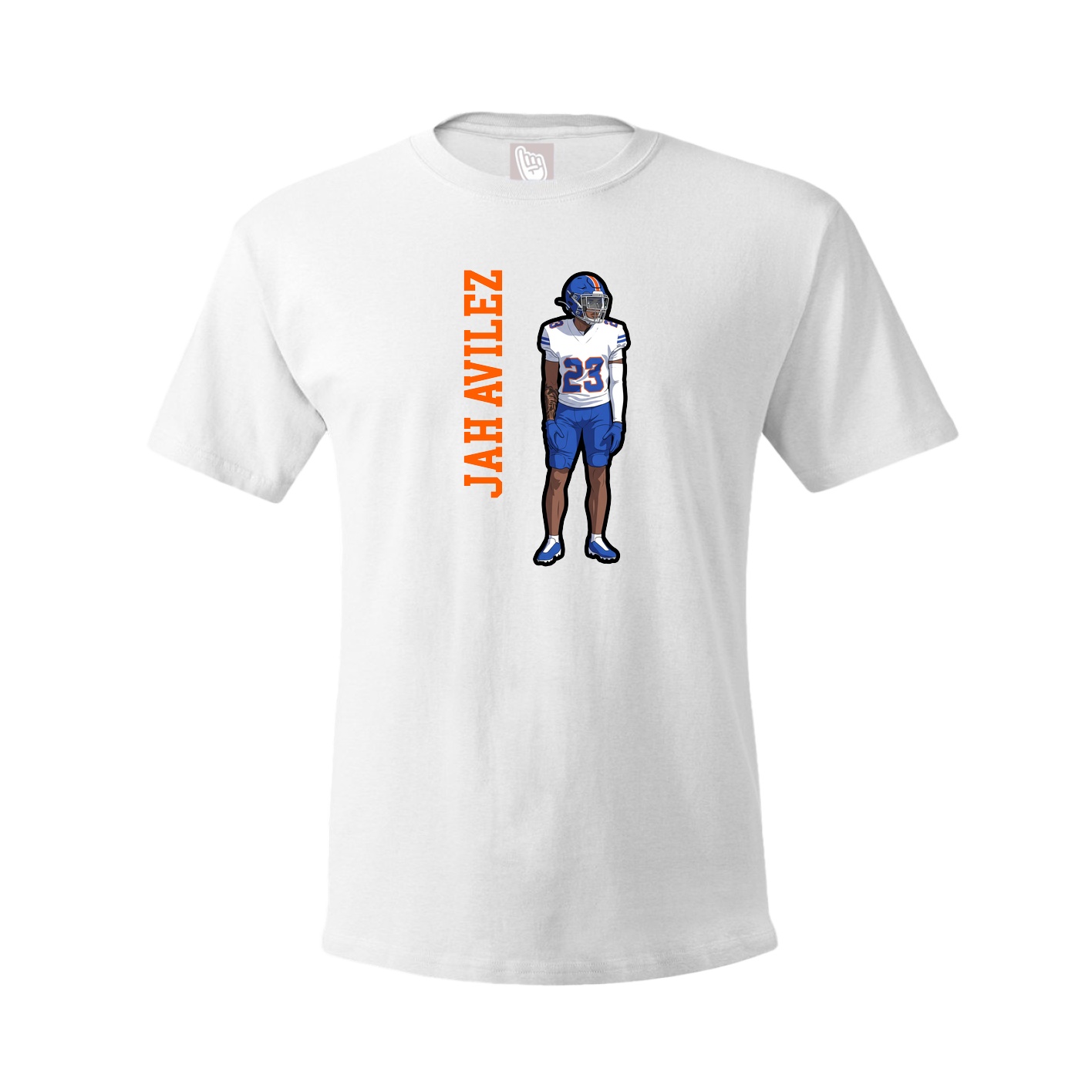 Tee — Name Vertical in White