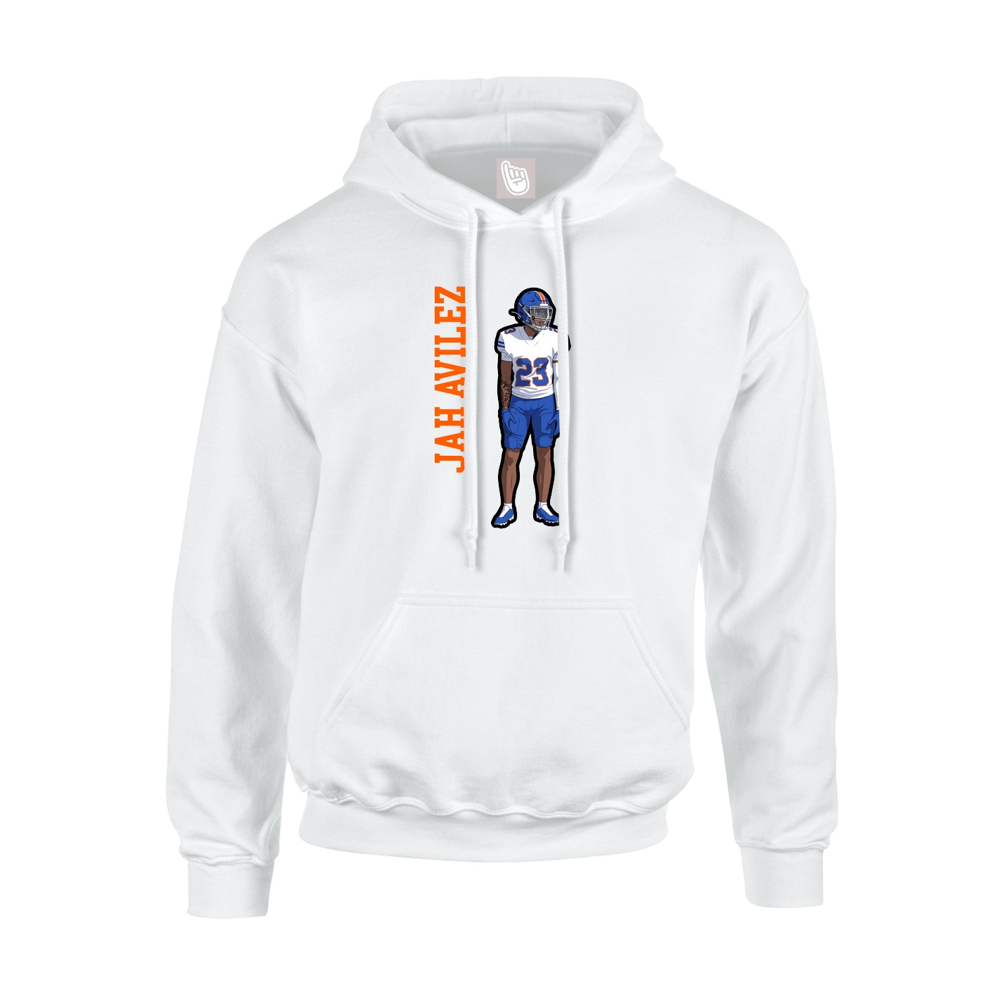 Hoodie — Name Vertical in White