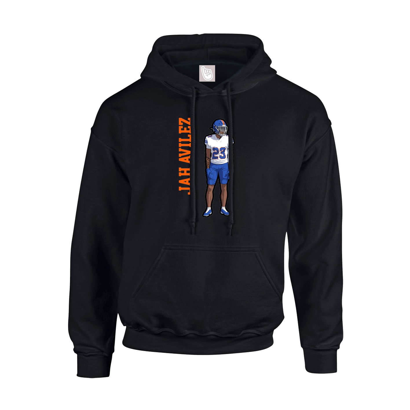 Youth Hoodie — Name Vertical in Black