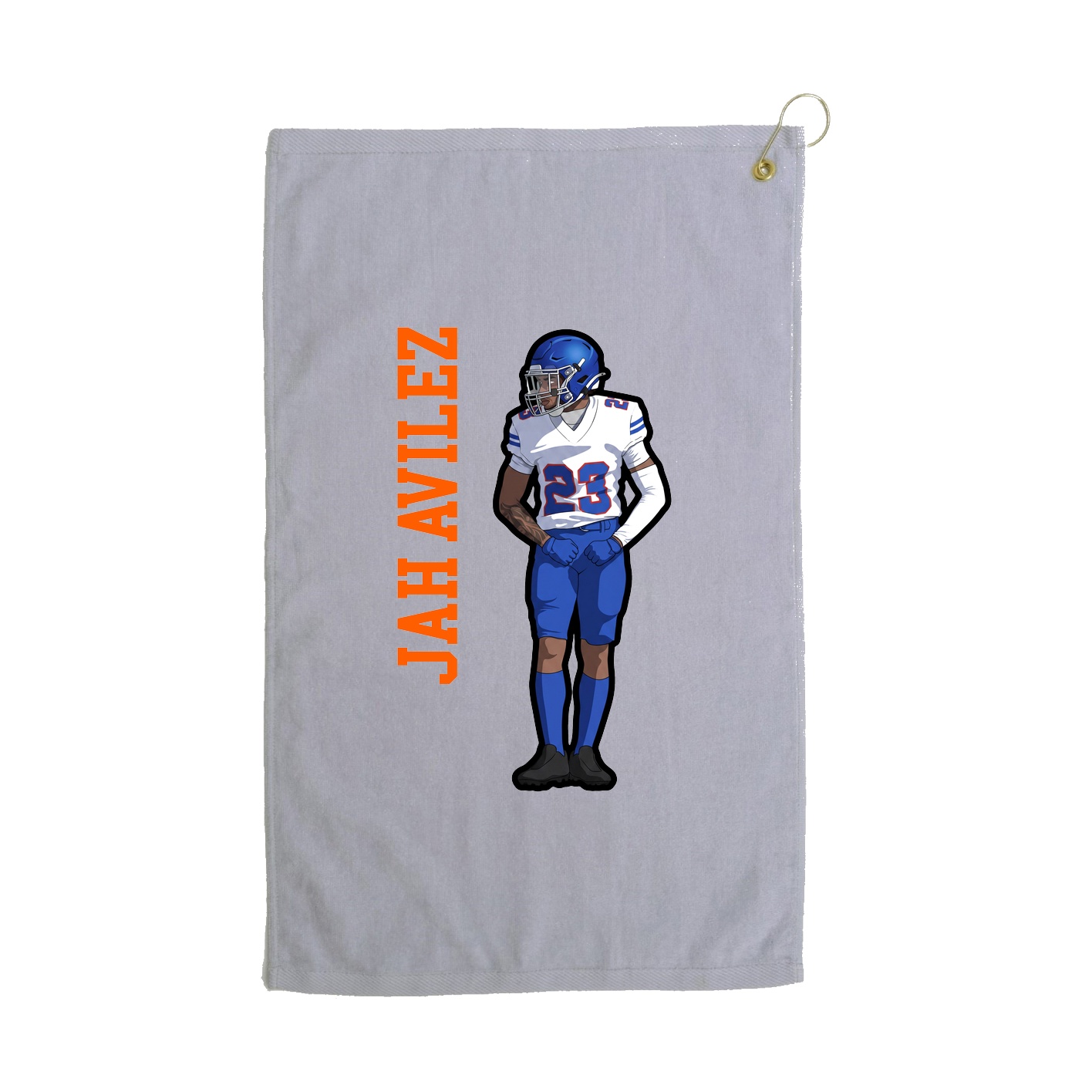 Golf Towel — Name Vertical in Grey