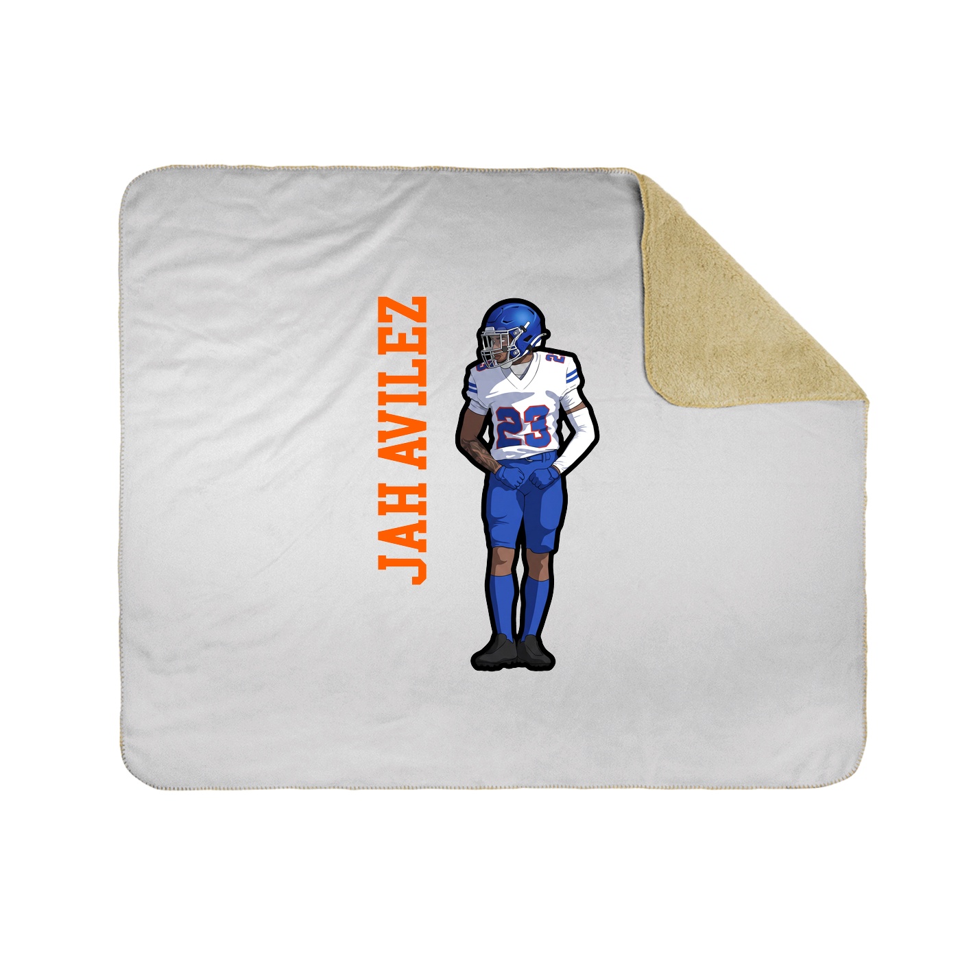 Throw Blanket — Name Vertical in White