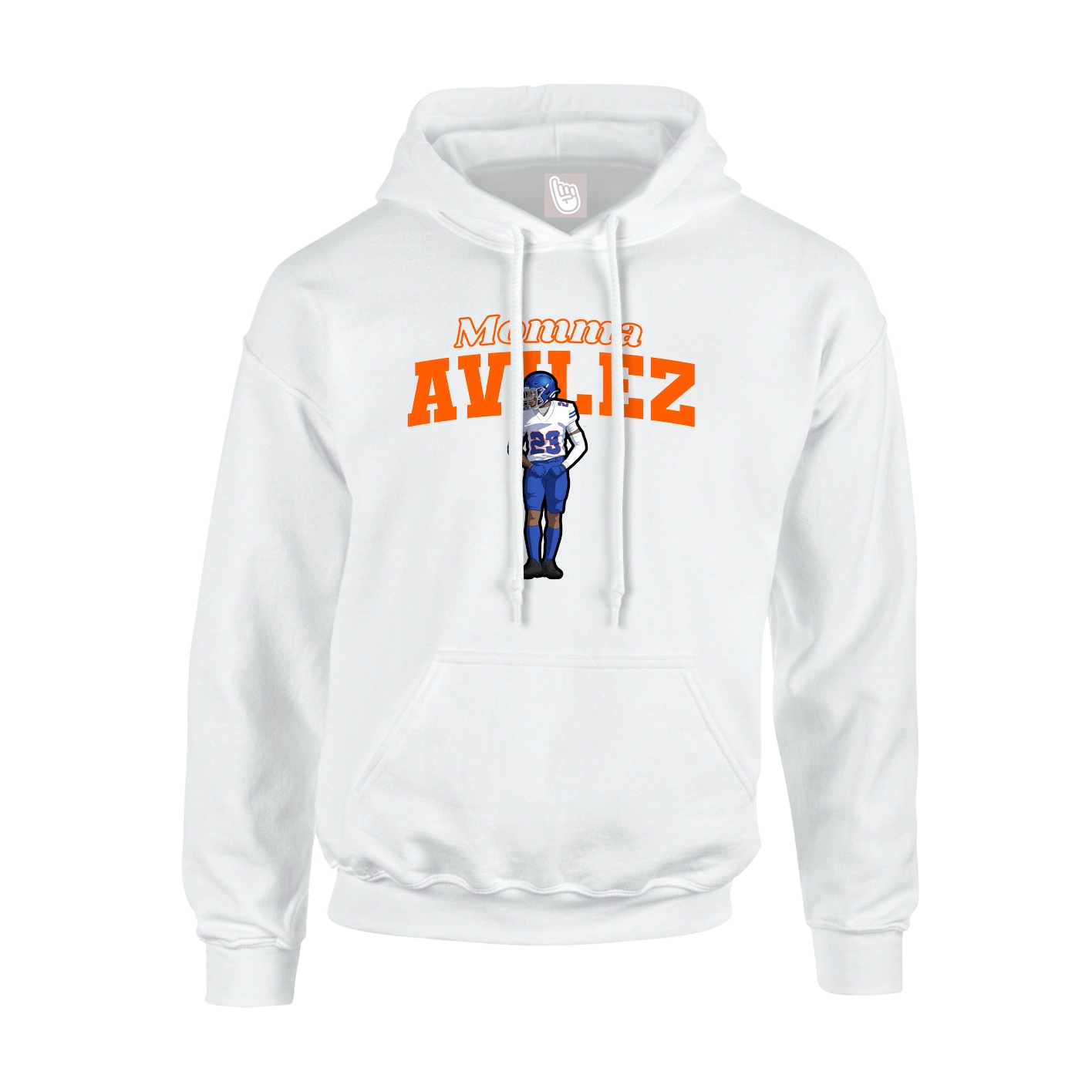 Youth Hoodie — Mothers Day Block in White