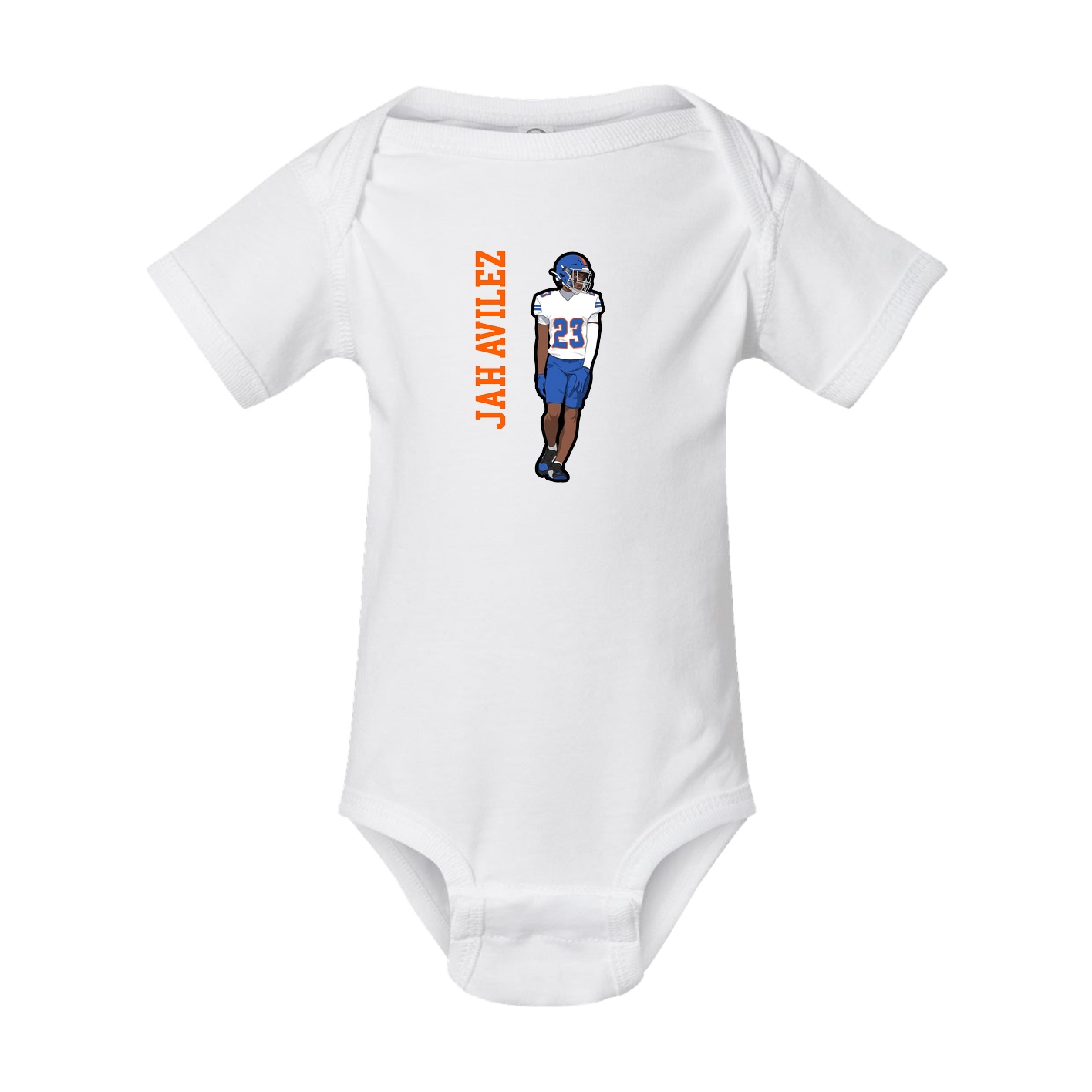 Baby Onesie — Name Vertical in White