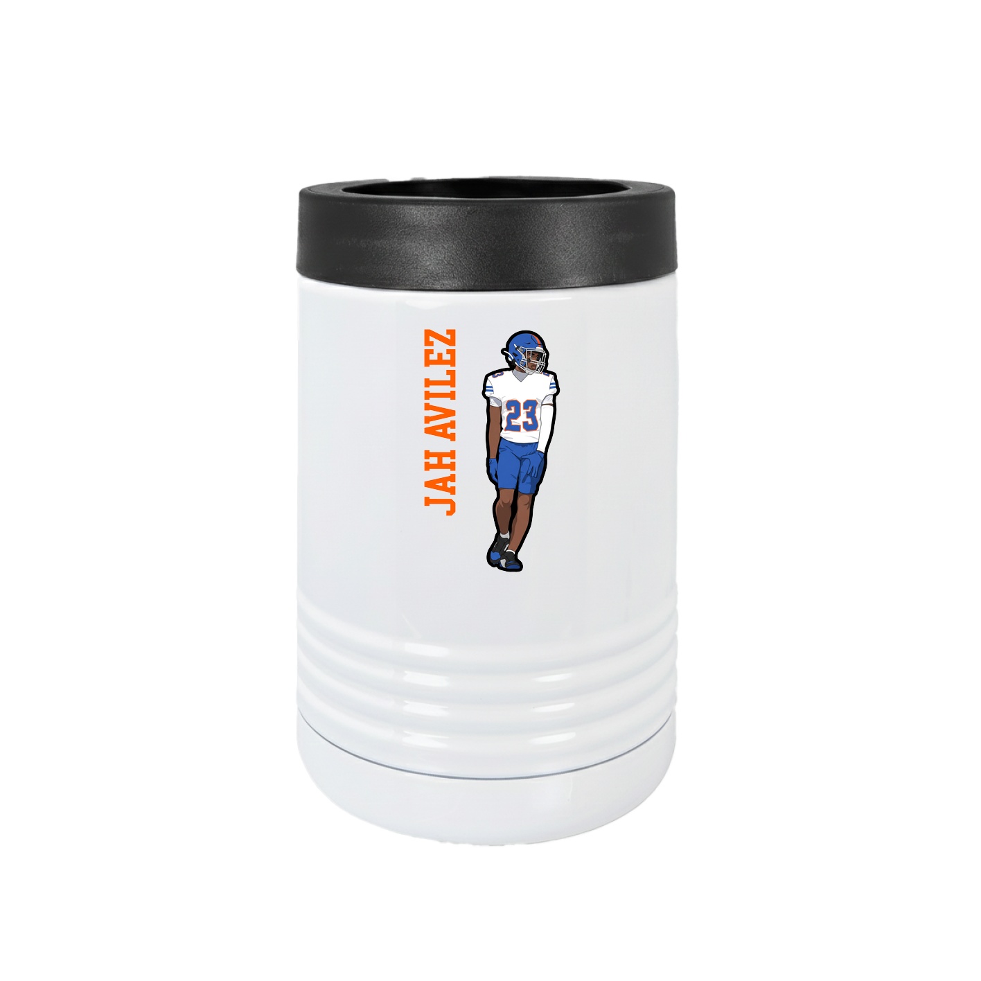 Beverage Holder — Name Vertical in White