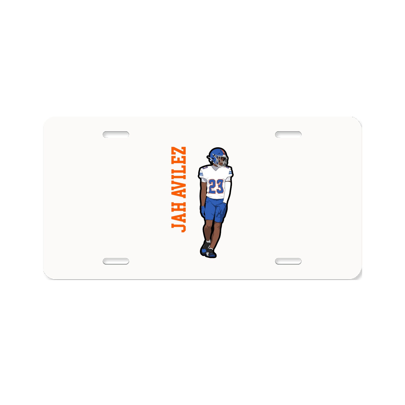 License Plate — Name Vertical in Classic