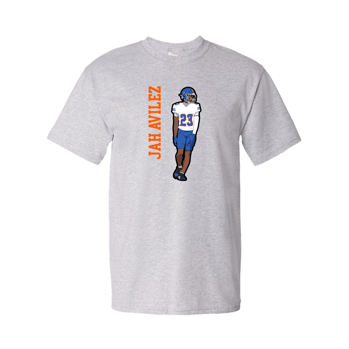 Youth Tee — Name Vertical in Grey