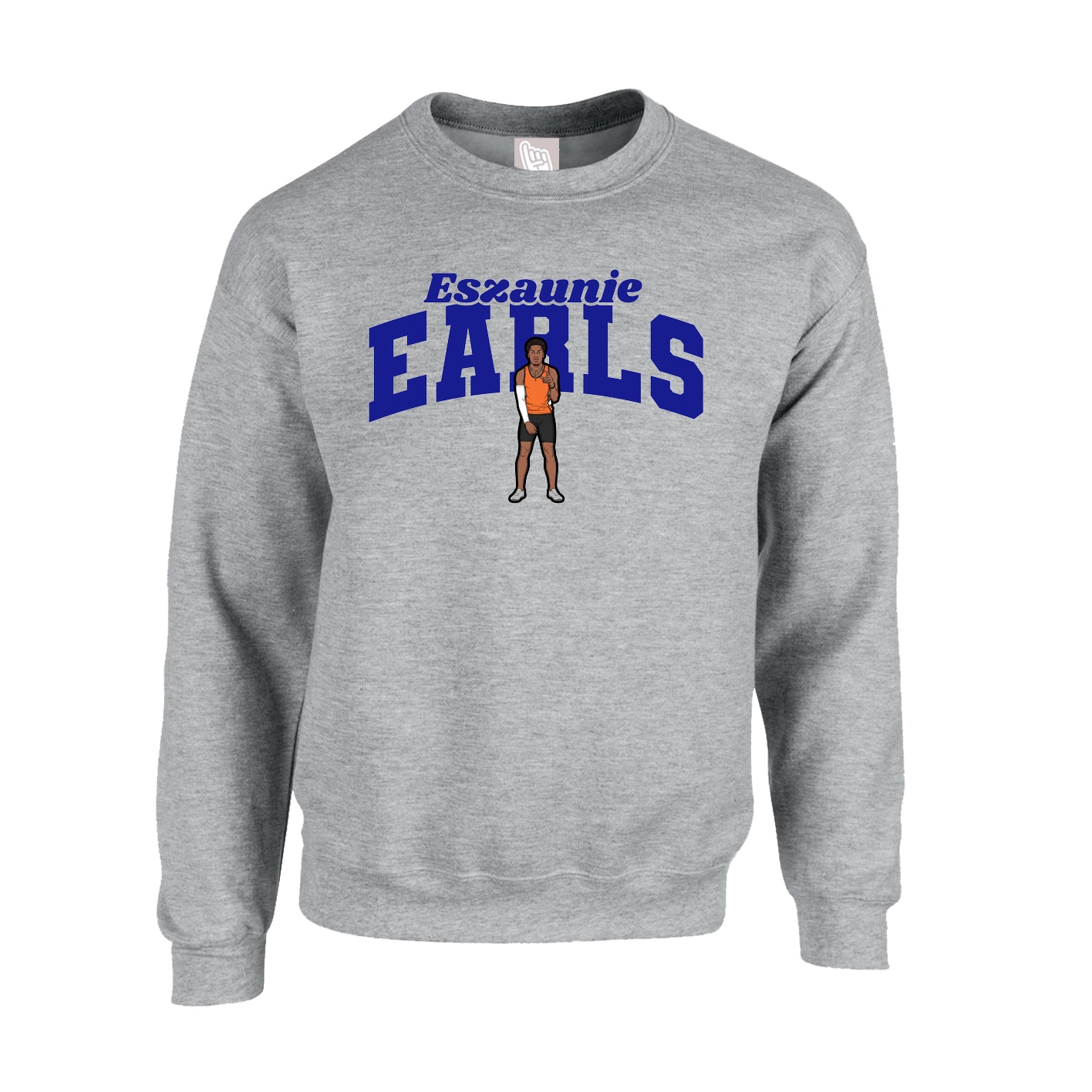 Fleece Crew — Signature Arch in Grey