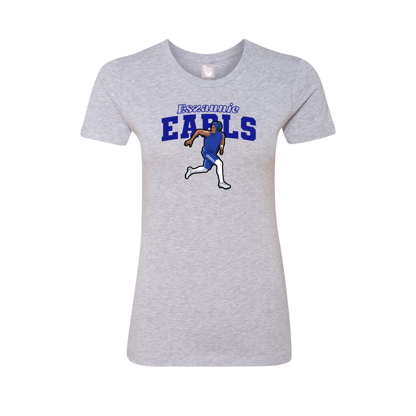 Fitted Women's Tee — Name Arch in Grey