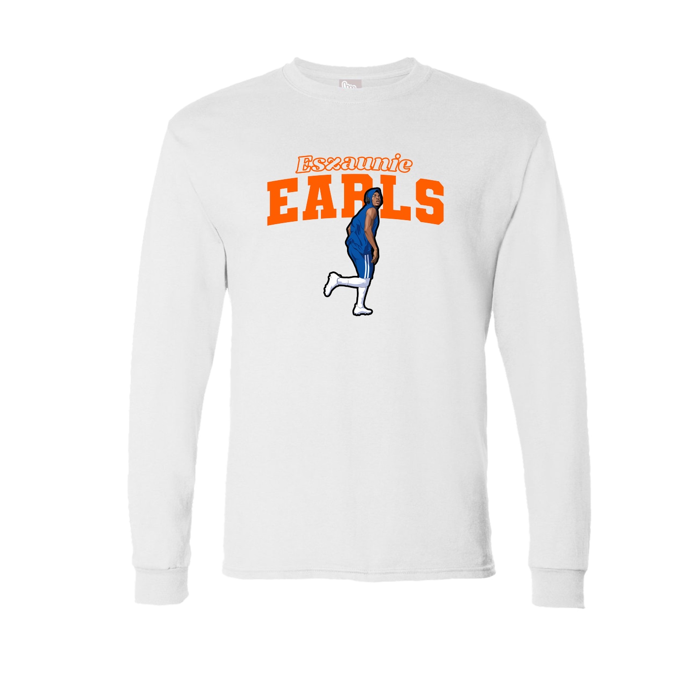 Long Sleeve Tee — Name Arch in White