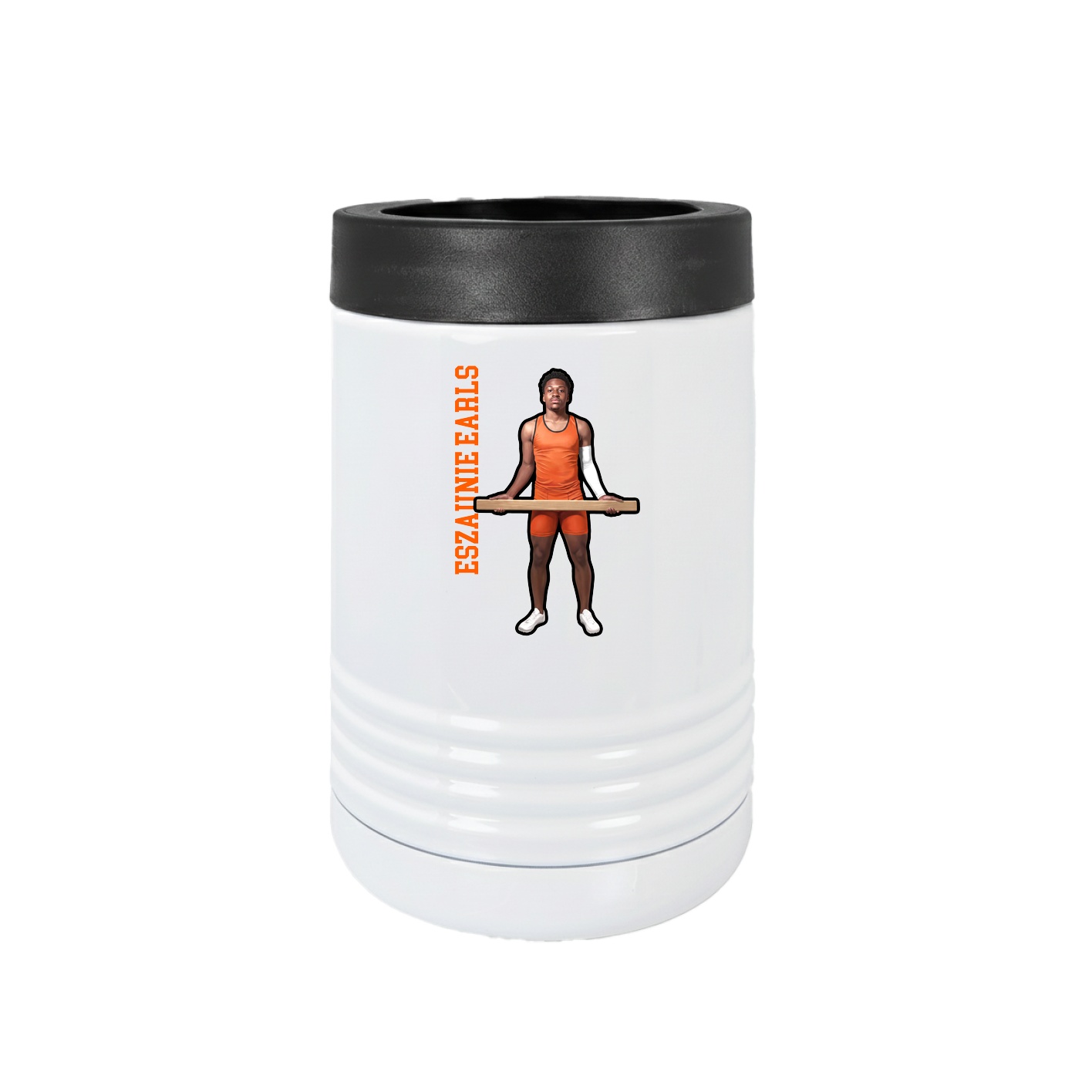 Beverage Holder — Name Vertical in White