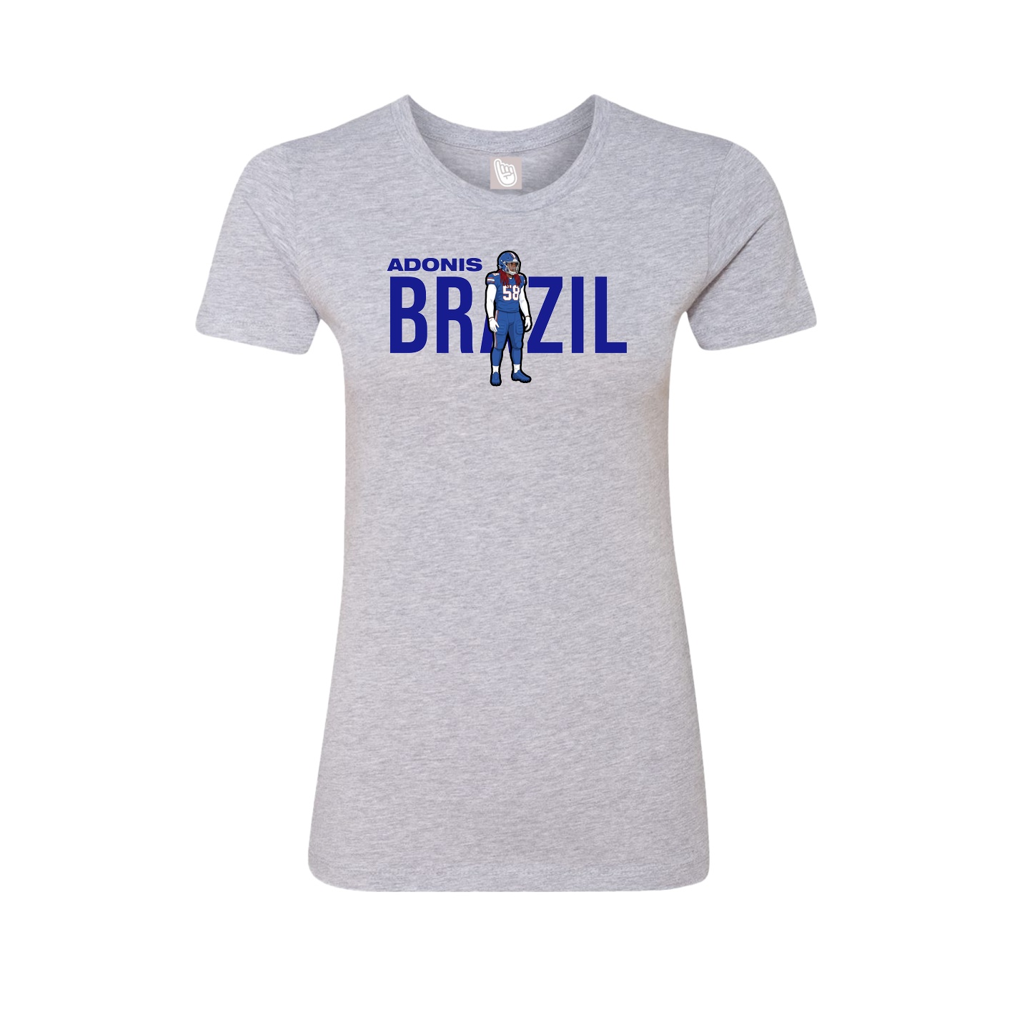Fitted Women's Tee — Player Name in Grey