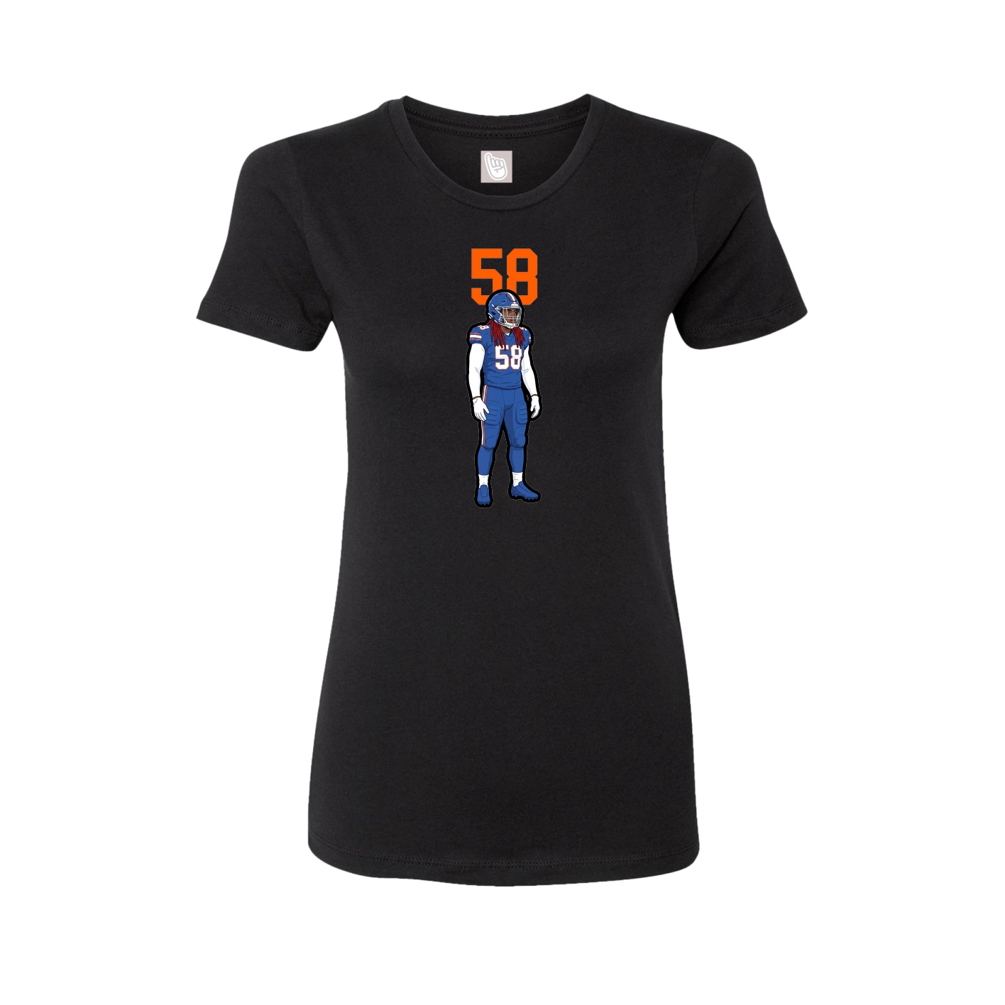 Fitted Women's Tee — Number Top in Black