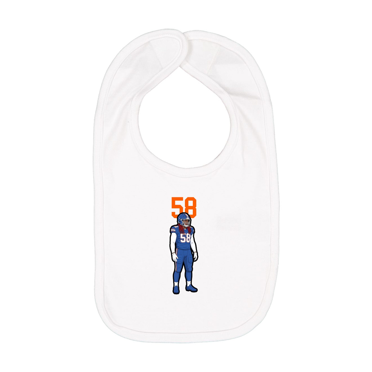 Infant Bib — Number Top in White