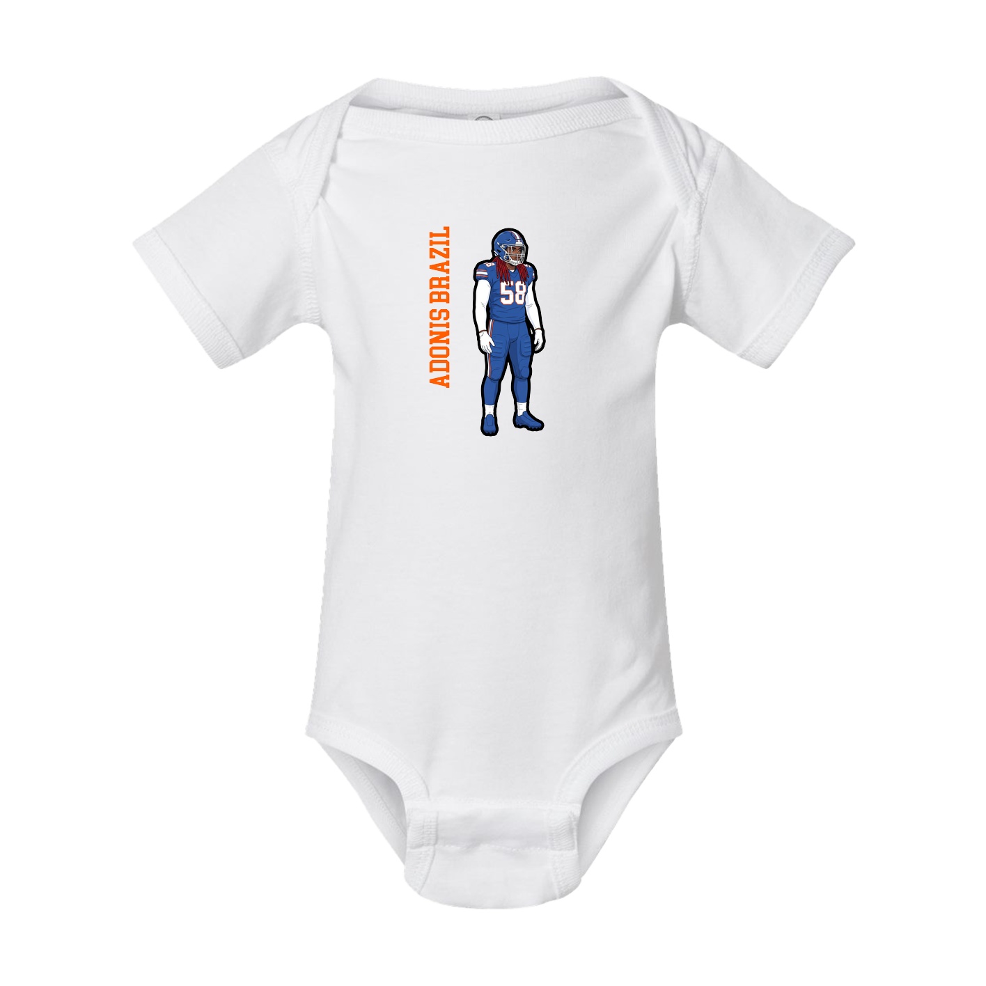 Baby Onesie — Name Vertical in White