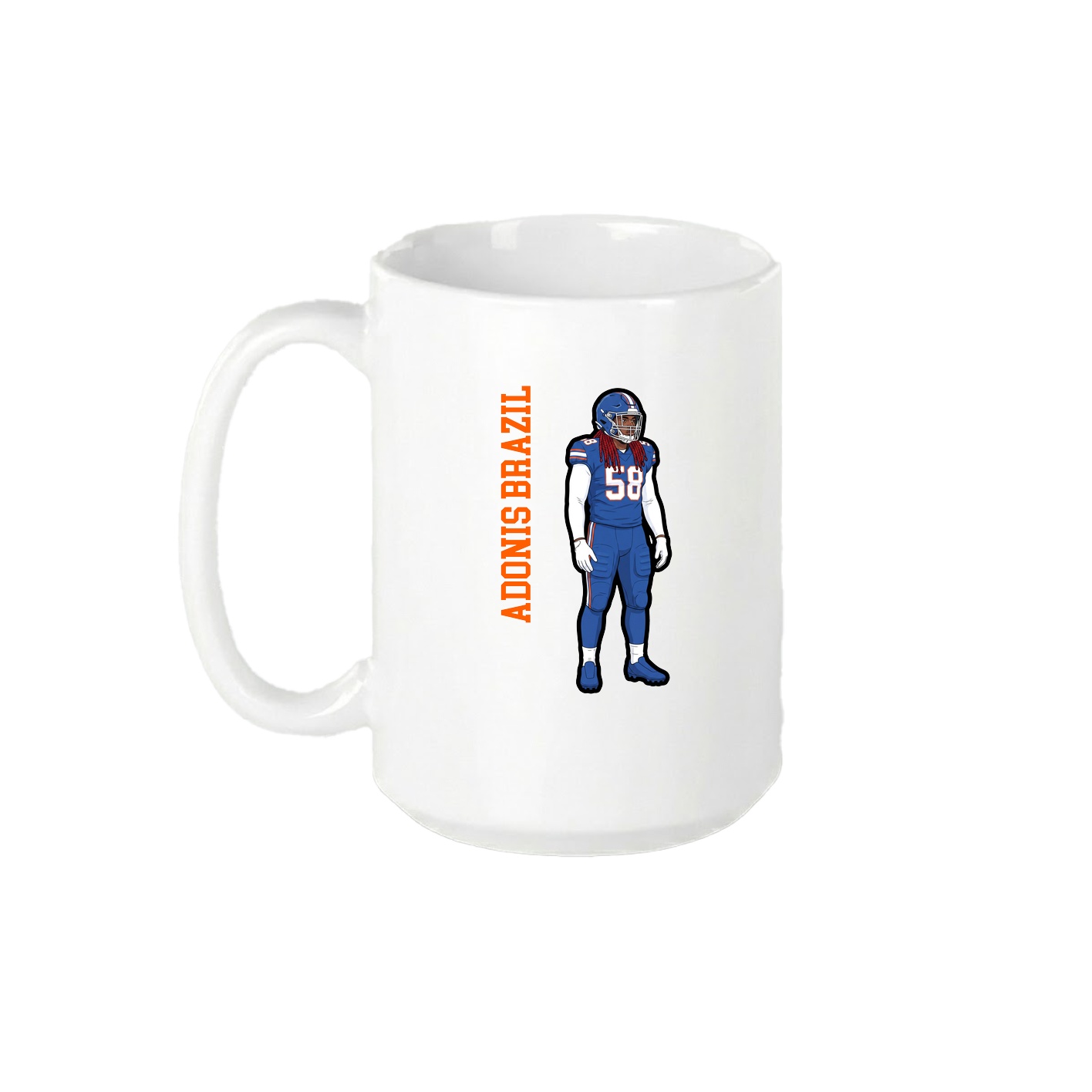15oz Coffee Mug — Name Vertical in White