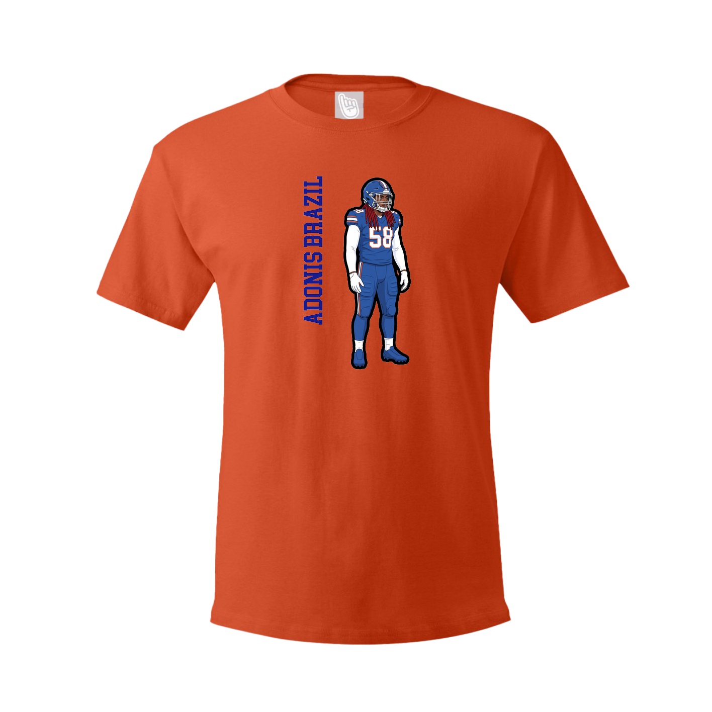 Tee — Name Vertical in Orange