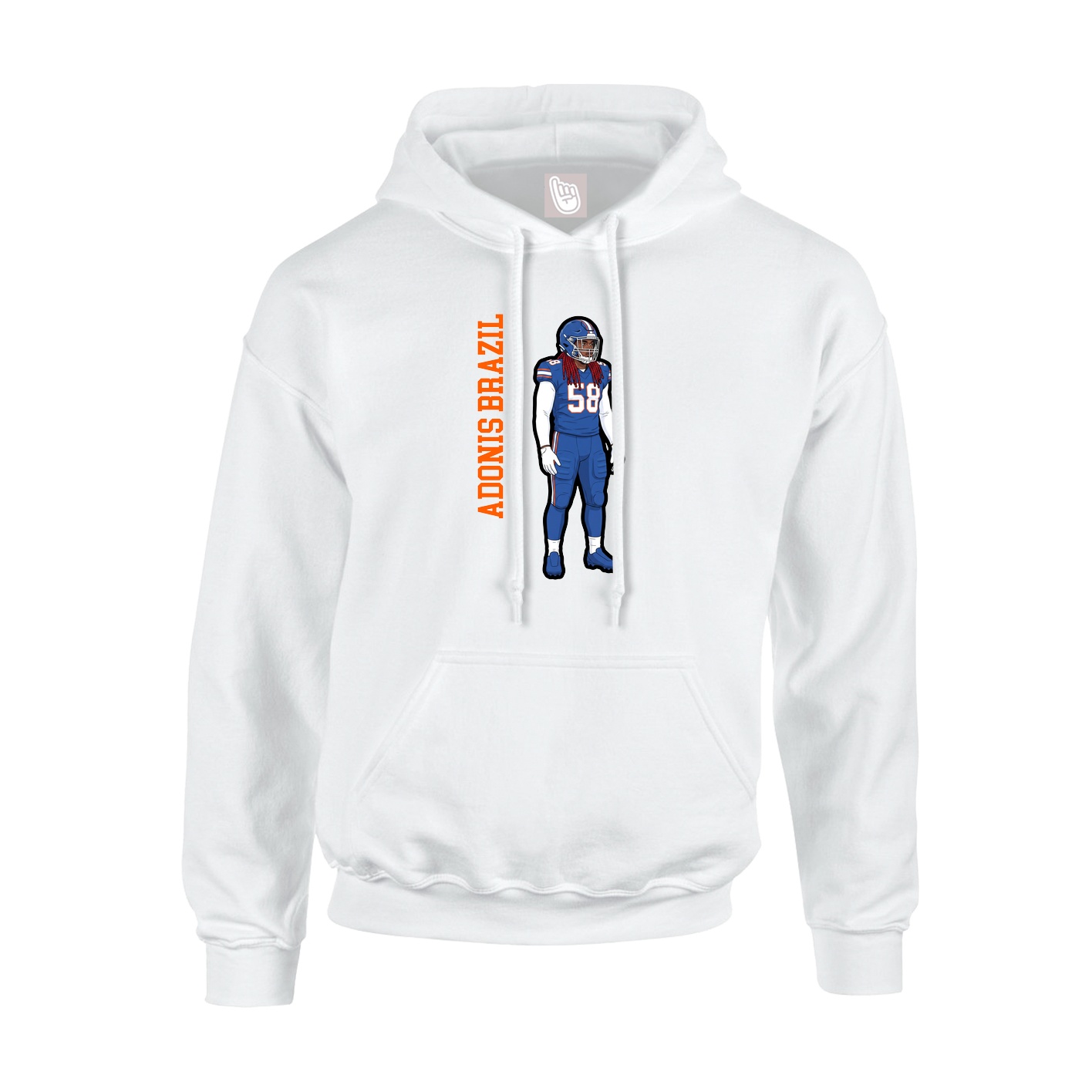 Hoodie — Name Vertical in White