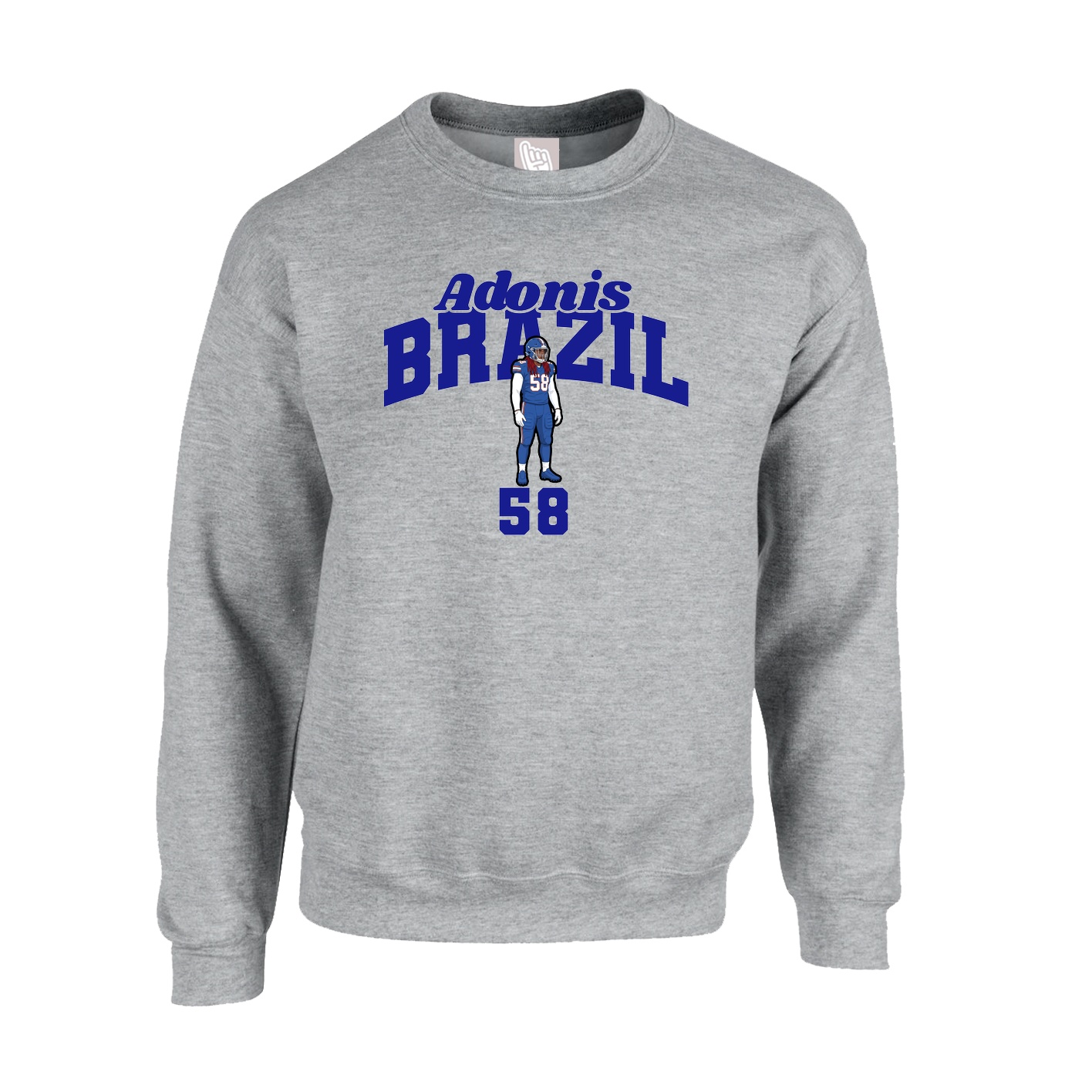 Fleece Crew — Signature Arch in Grey