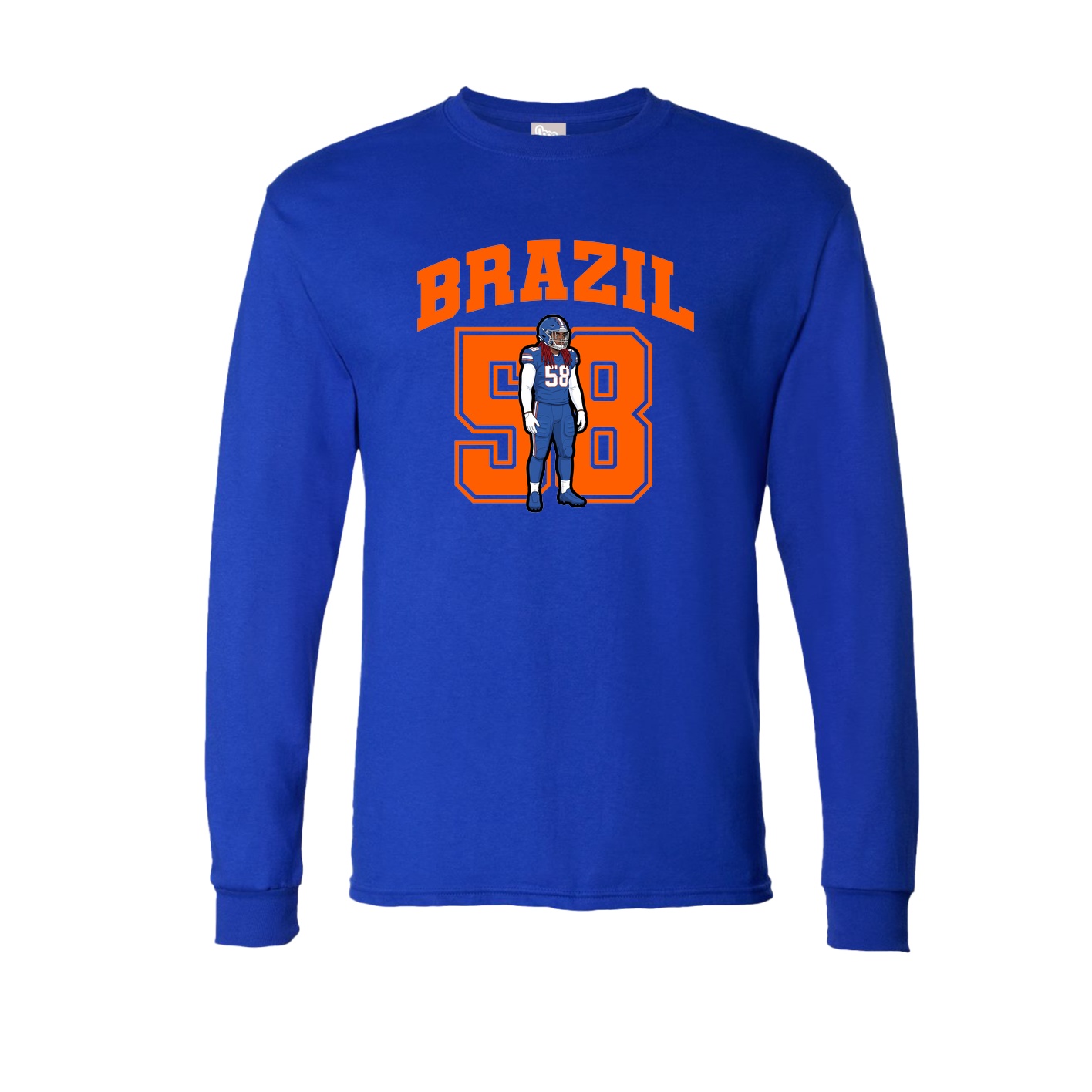 Long Sleeve Tee — Number in Royal