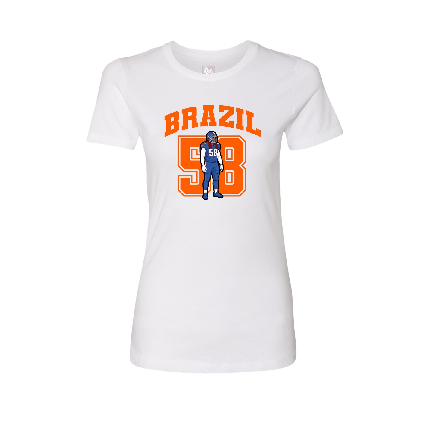 Fitted Women's Tee — Number in White