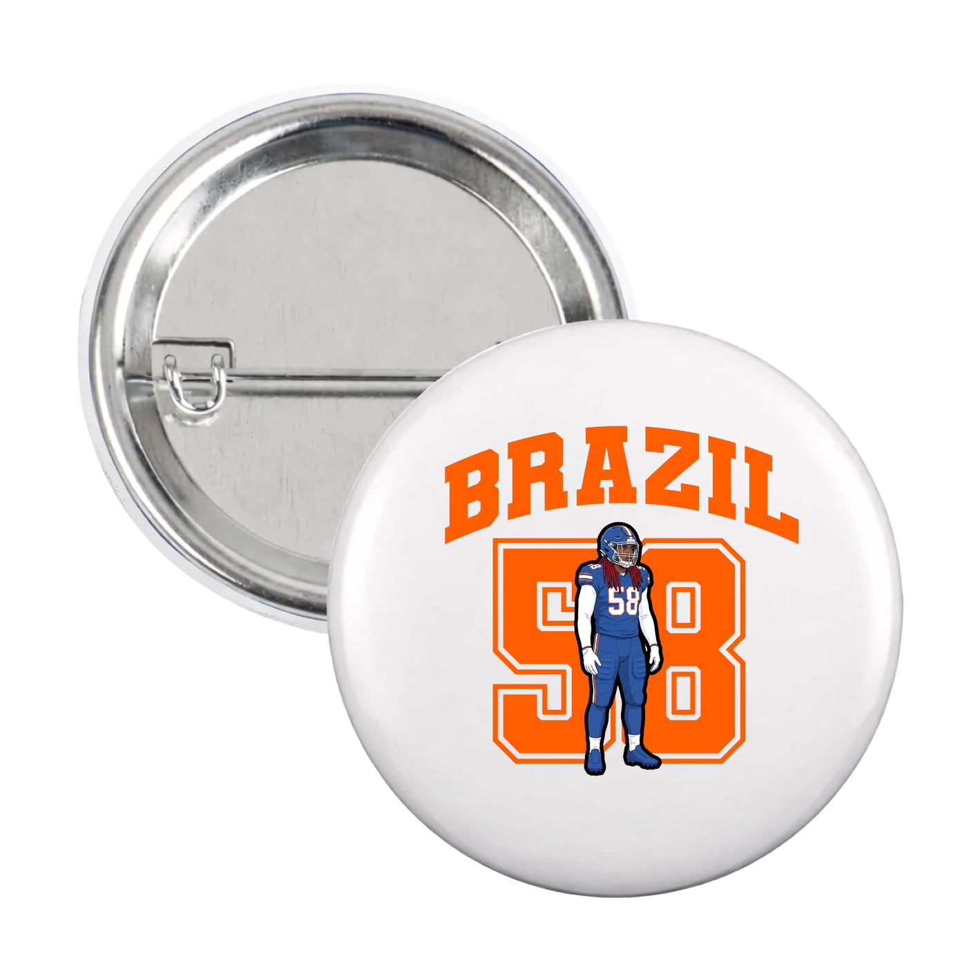 Game Day Button — Number in White