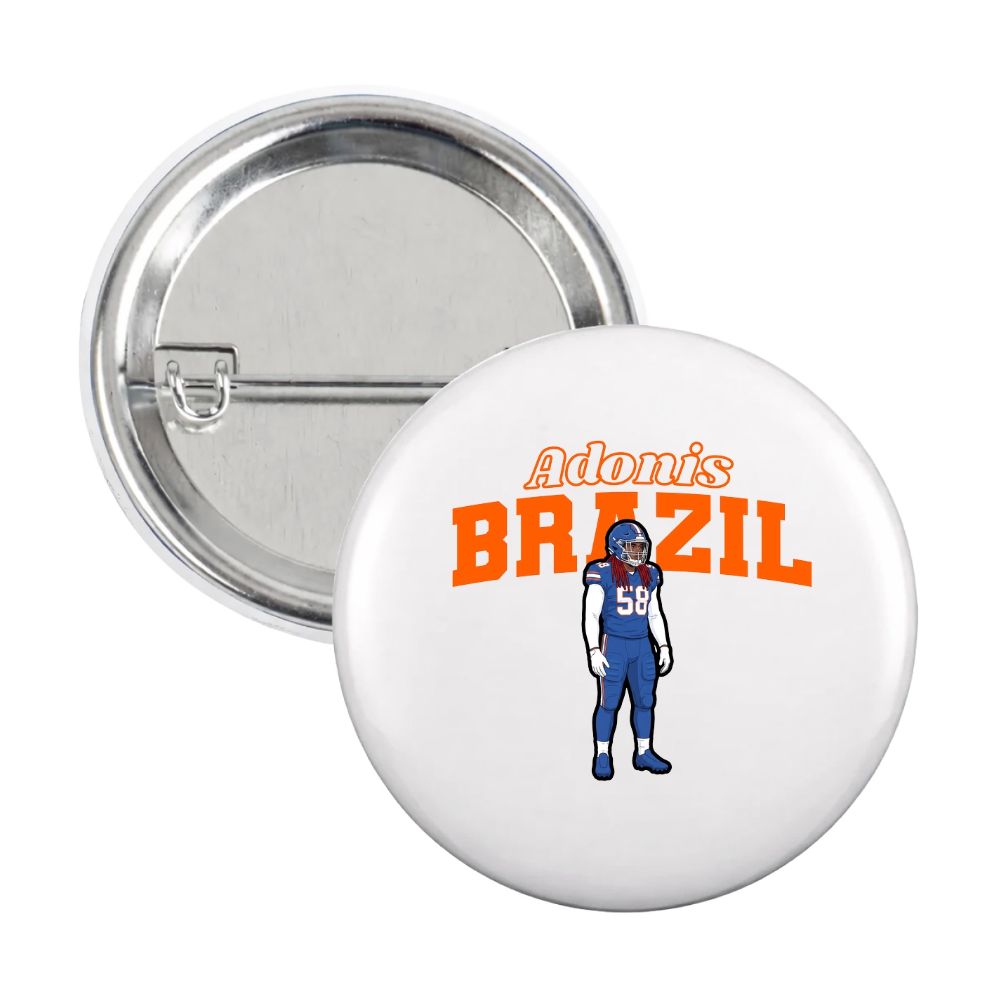 Game Day Button — Name Arch in White