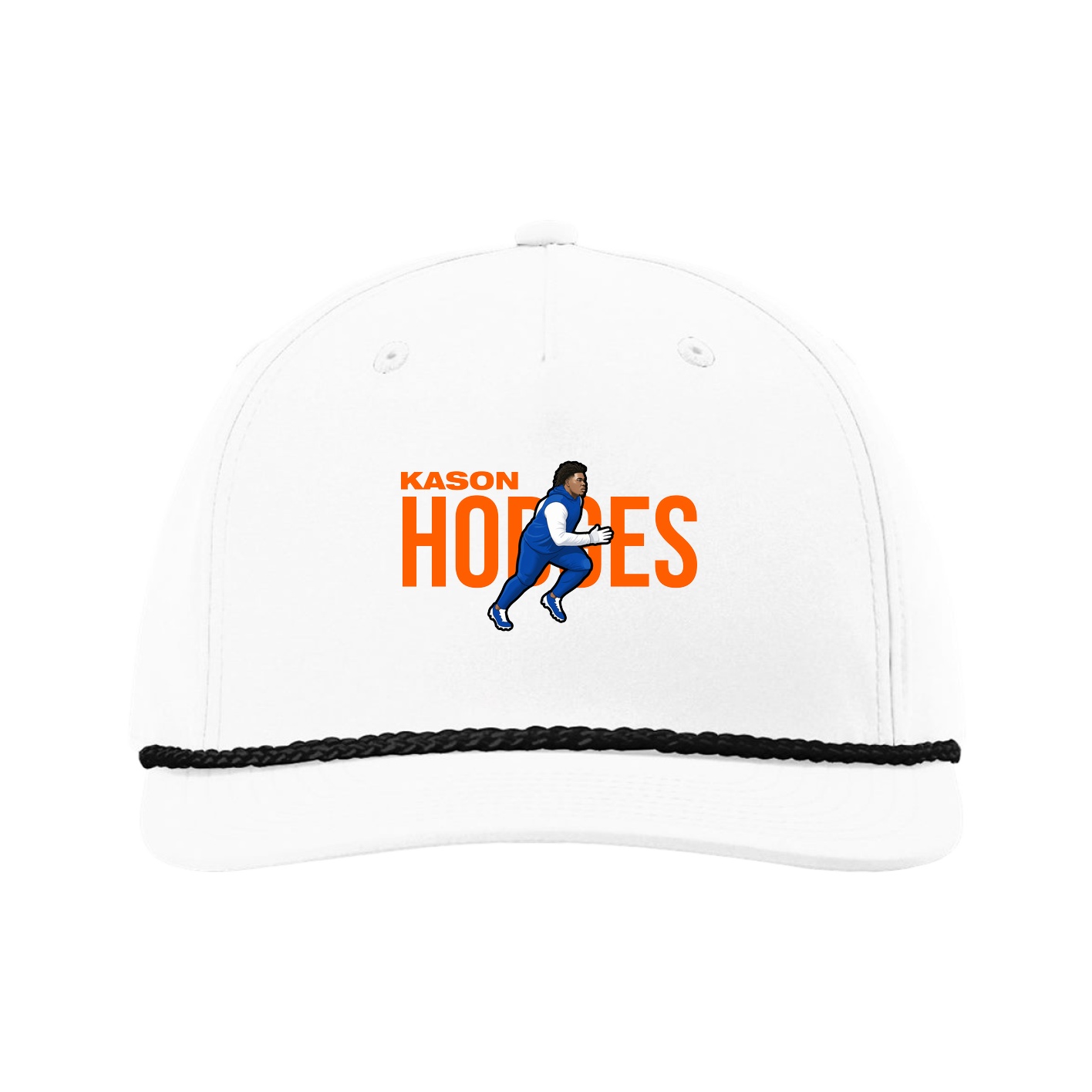 Five-Panel Classic Rope Cap — Player Name in White