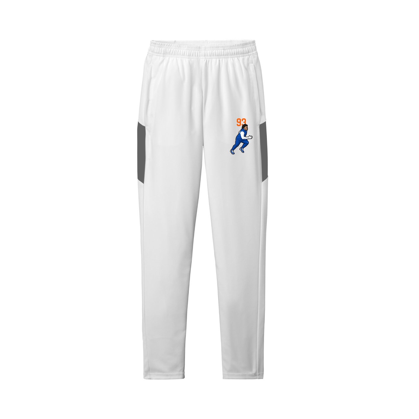 Team Travel Pant — Number Top in White/Grey