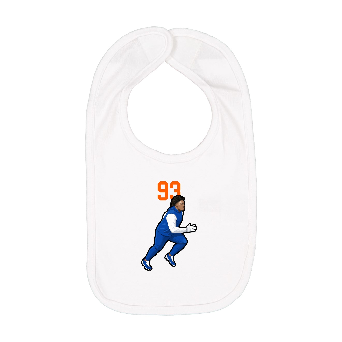 Infant Bib — Number Top in White