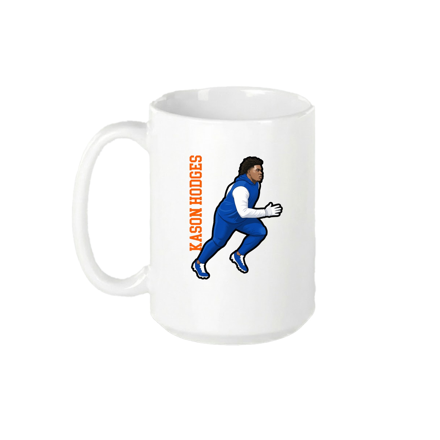15oz Coffee Mug — Name Vertical in White