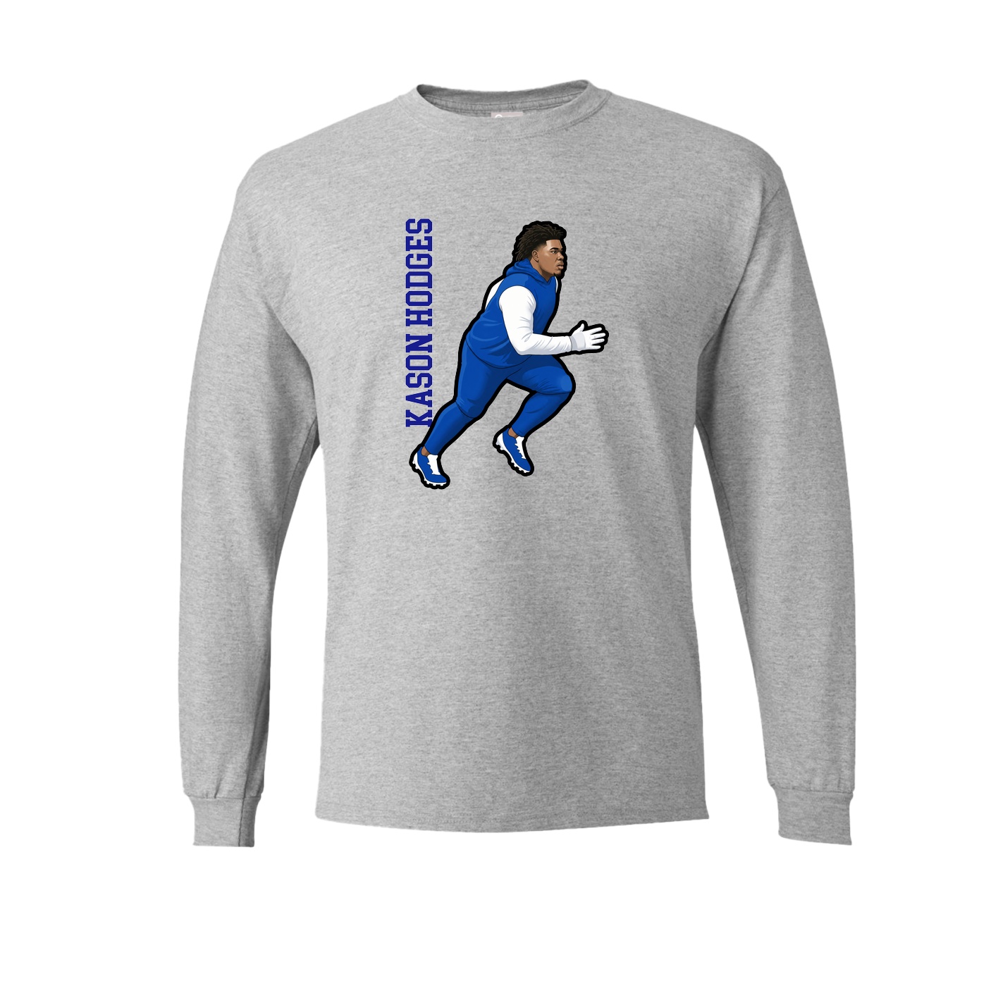 Long Sleeve Tee — Name Vertical in Grey
