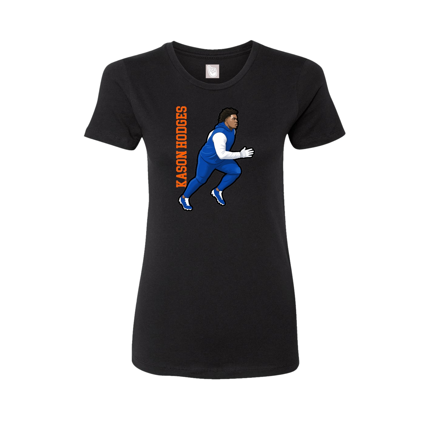 Fitted Women's Tee — Name Vertical in Black
