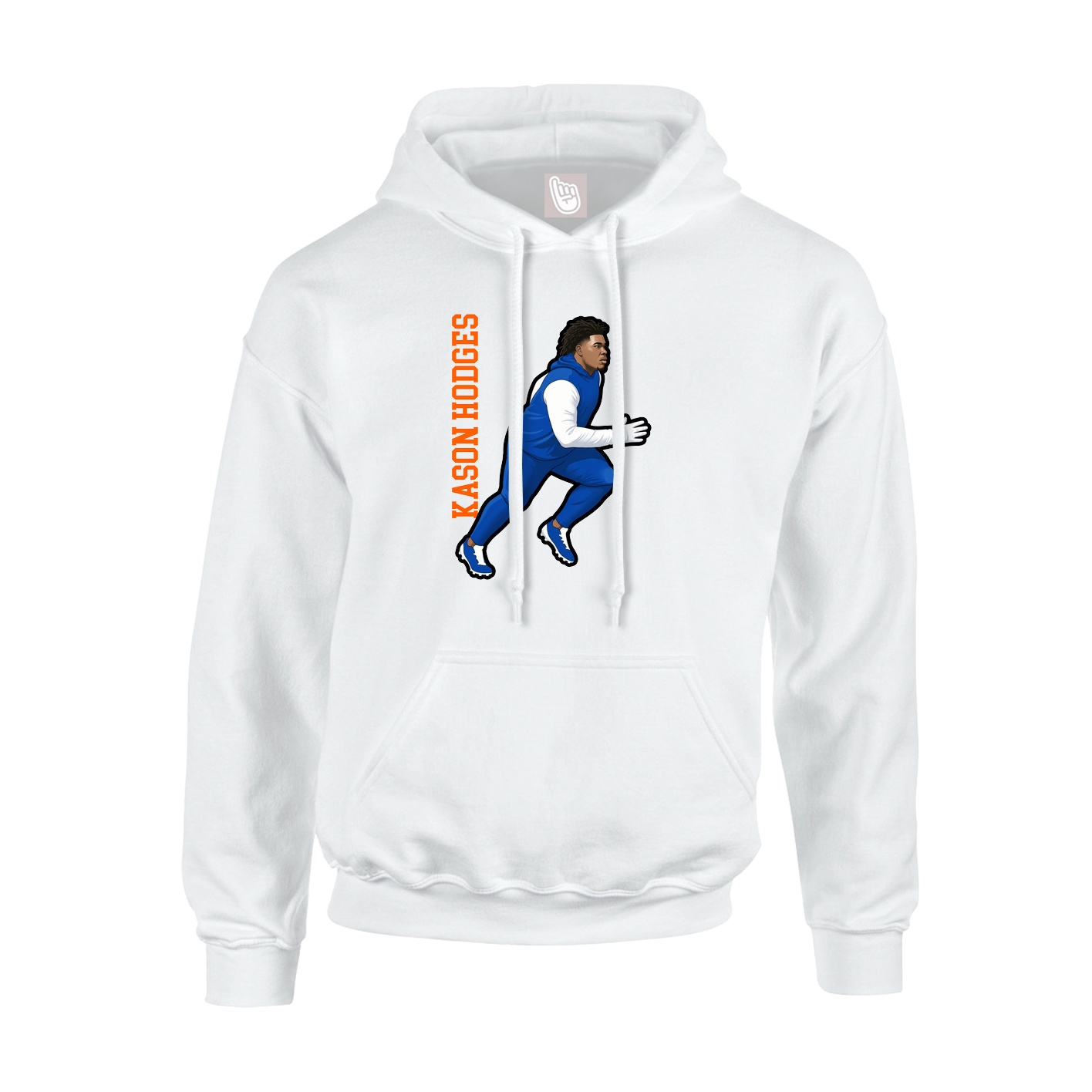Youth Hoodie — Name Vertical in White