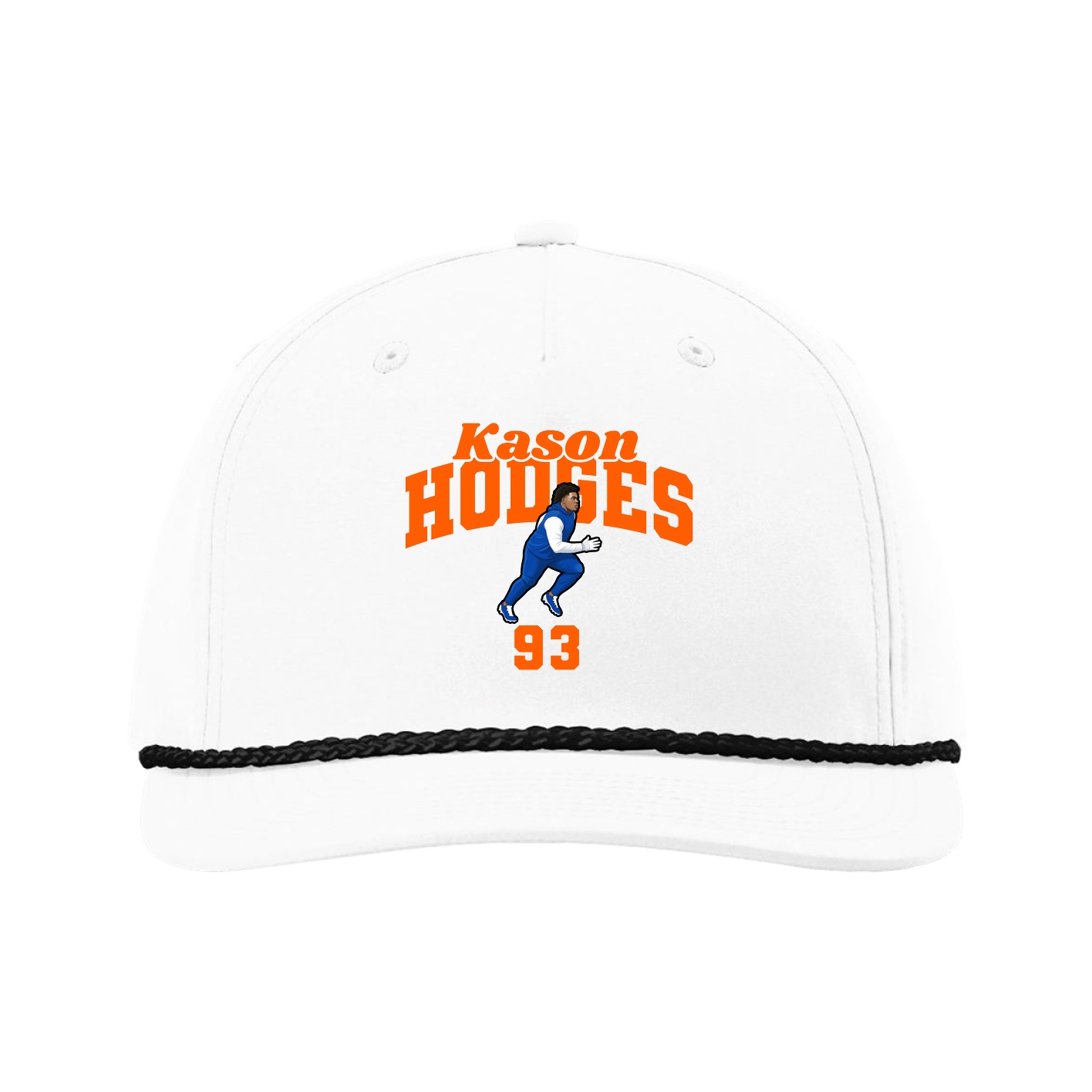 Five-Panel Classic Rope Cap — Signature Arch in White