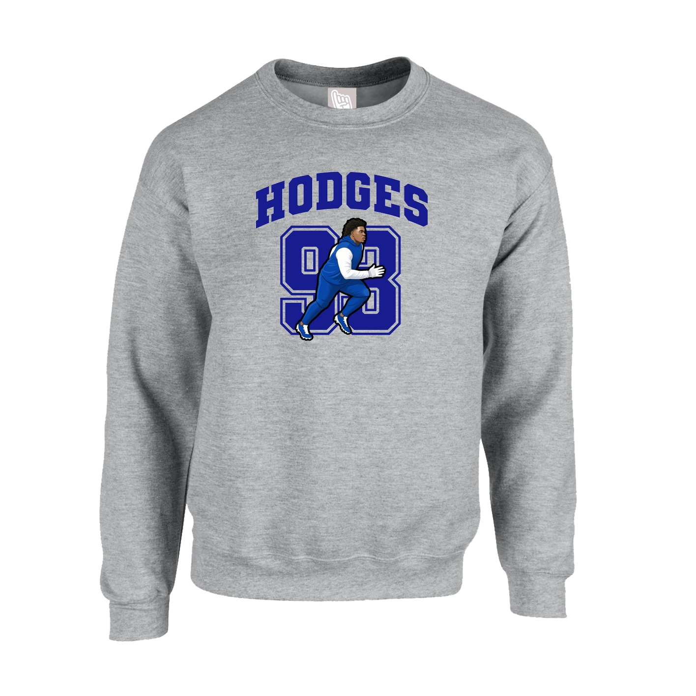 Fleece Crew — Number in Grey