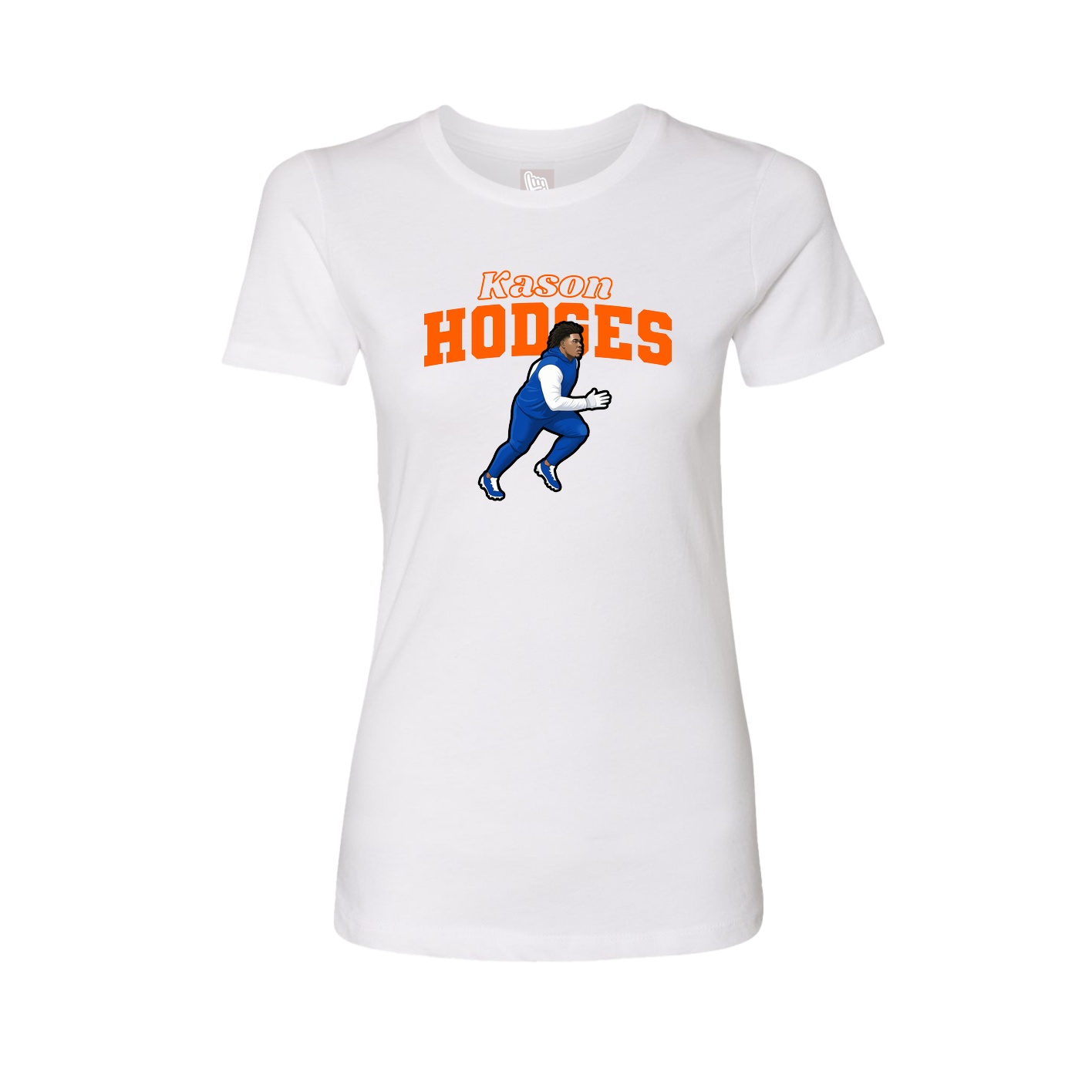 Fitted Women's Tee — Name Arch in White