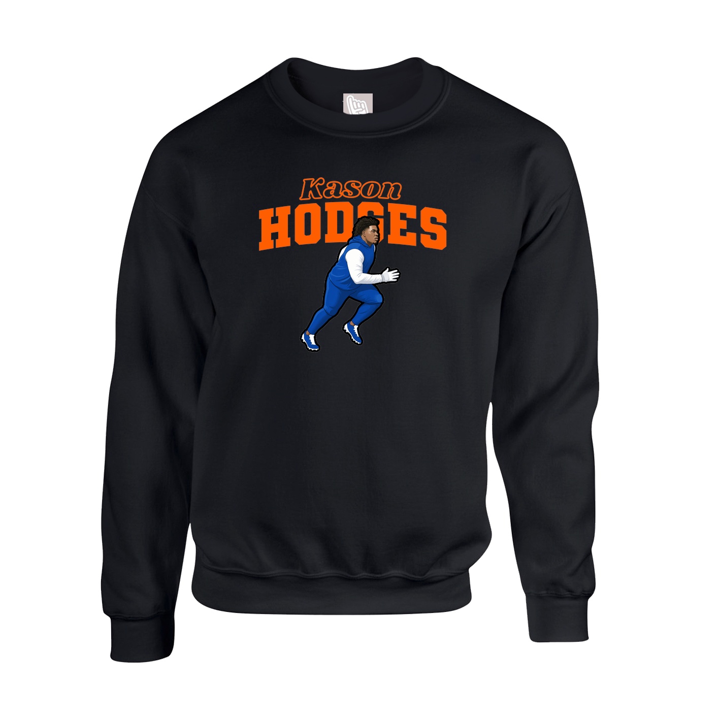 Fleece Crew — Name Arch in Black