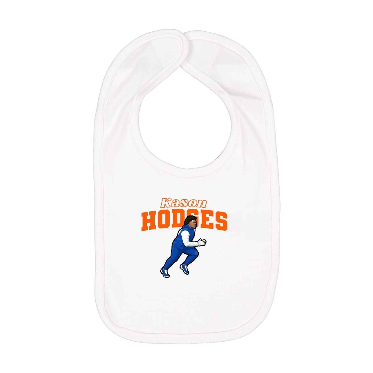 Infant Bib — Name Arch in White