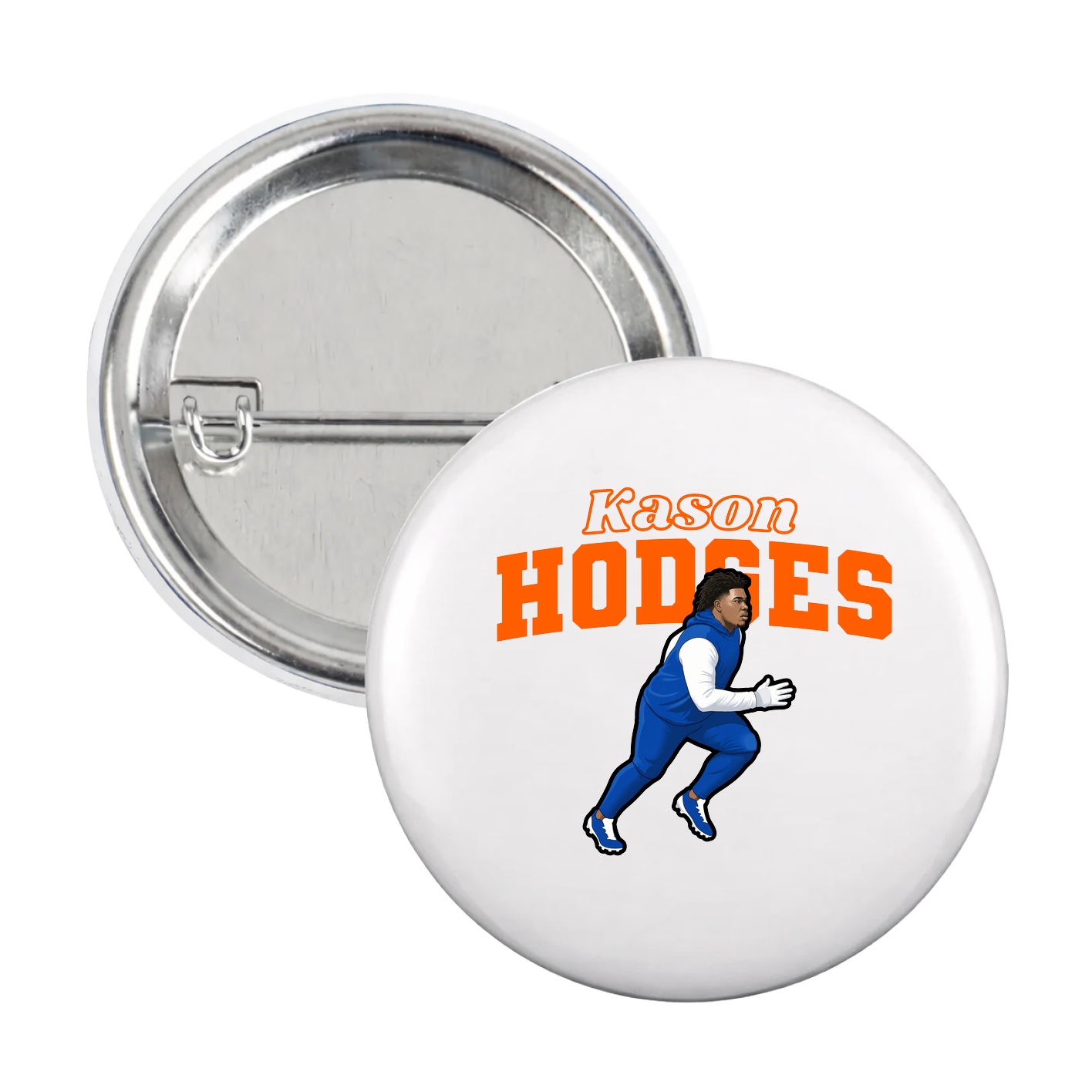 Game Day Button — Name Arch in White