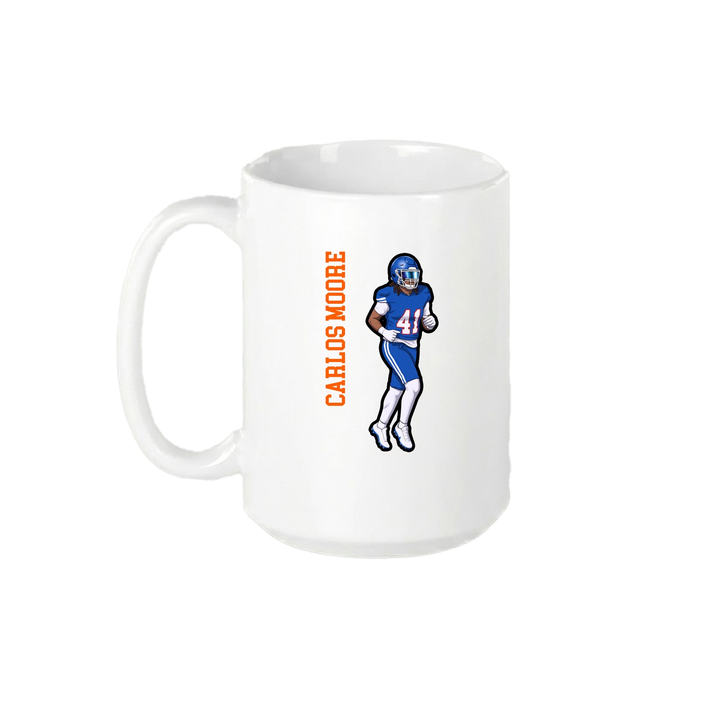 15oz Coffee Mug — Name Vertical in White