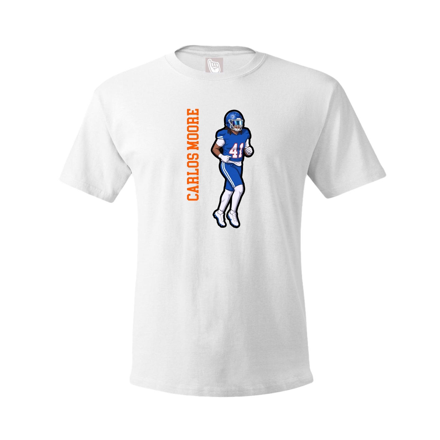 Tee — Name Vertical in White