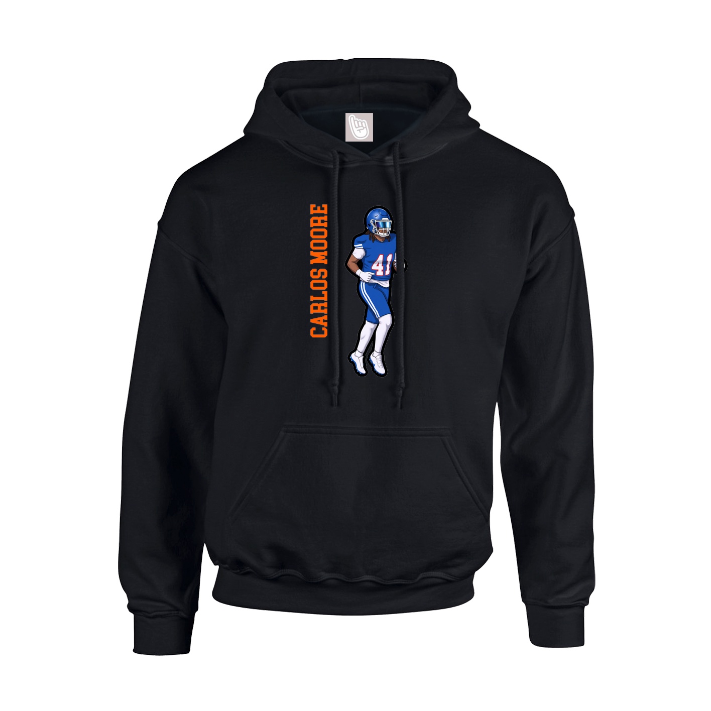 Hoodie — Name Vertical in Black