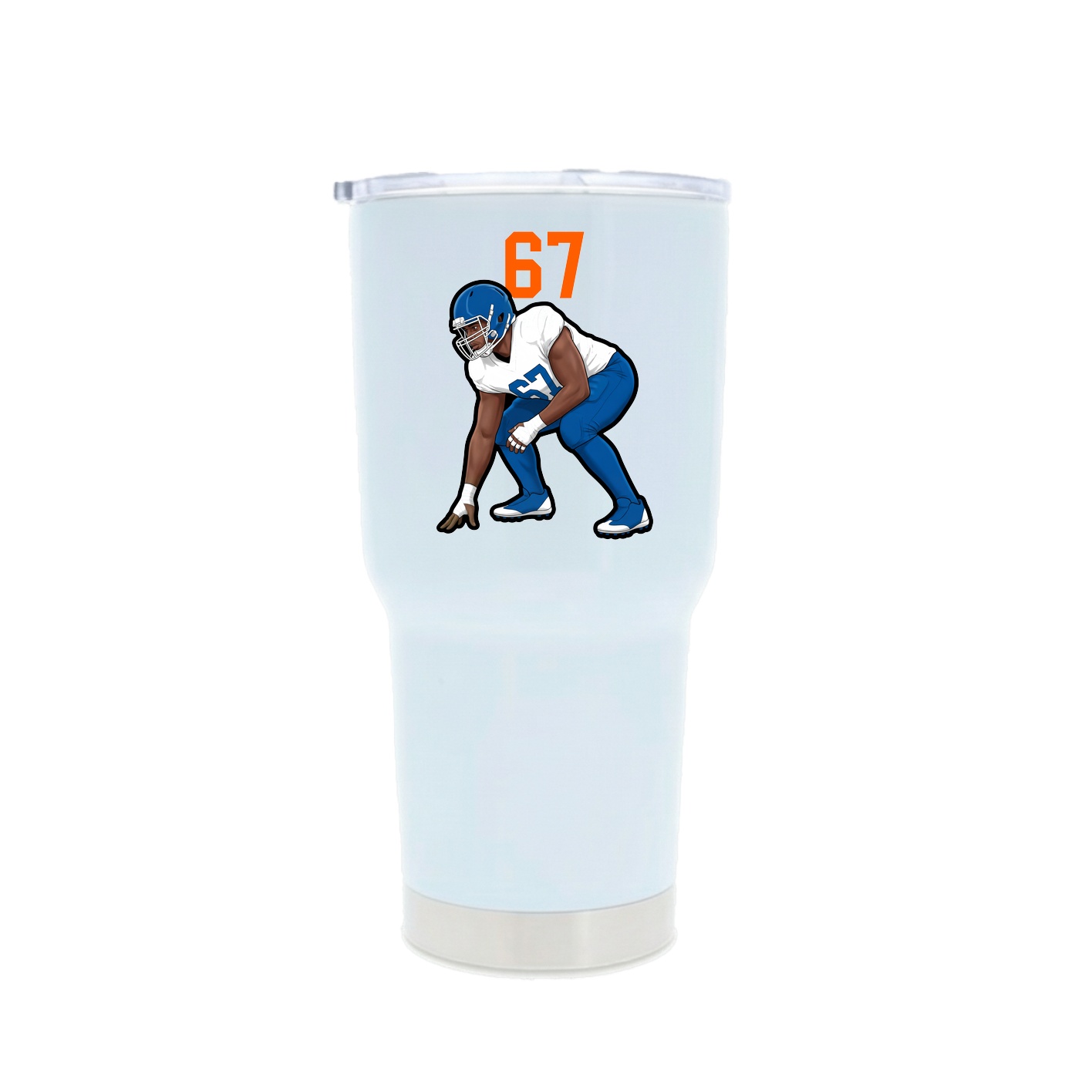 30oz Stainless Steel Tumbler — Number Top in White