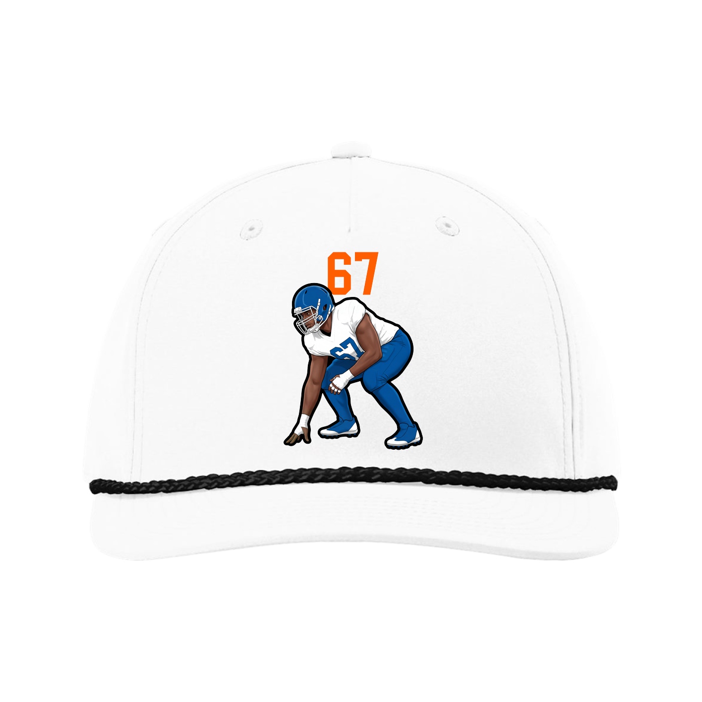 Five-Panel Classic Rope Cap — Number Top in White