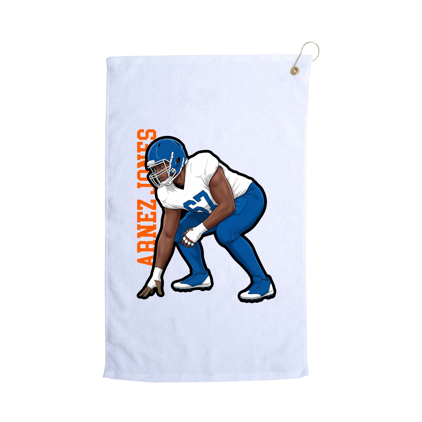 Golf Towel — Name Vertical in White