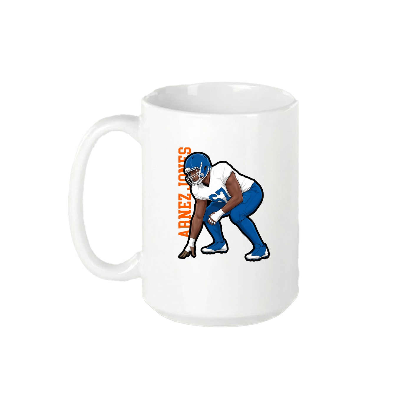 15oz Coffee Mug — Name Vertical in White