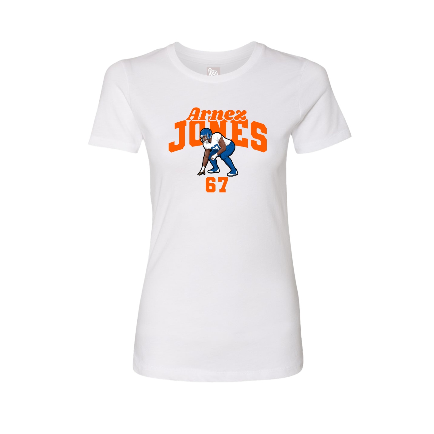 Fitted Women's Tee — Signature Arch in White