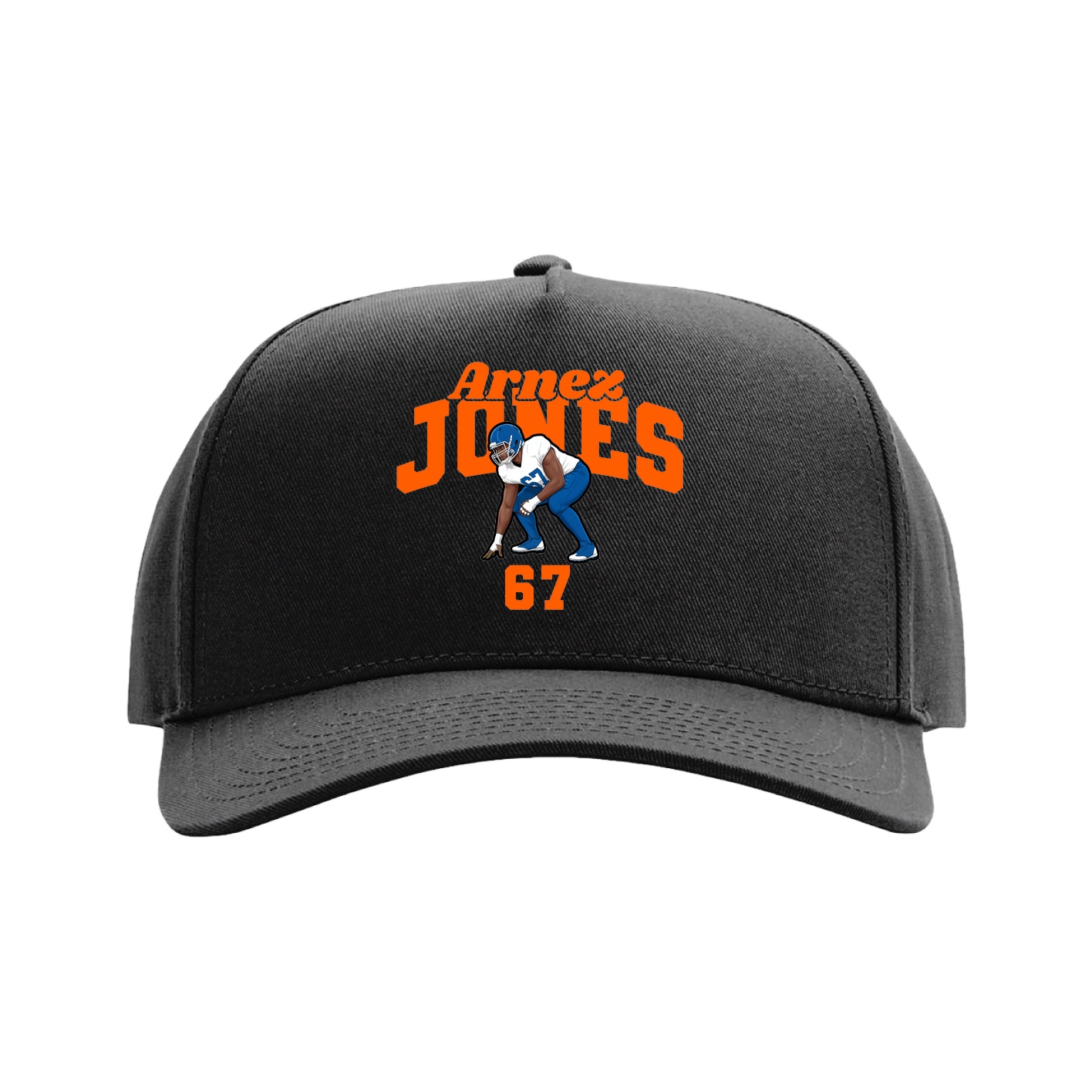 Full Fabric Five-Panel Champ Cap — Signature Arch in Black