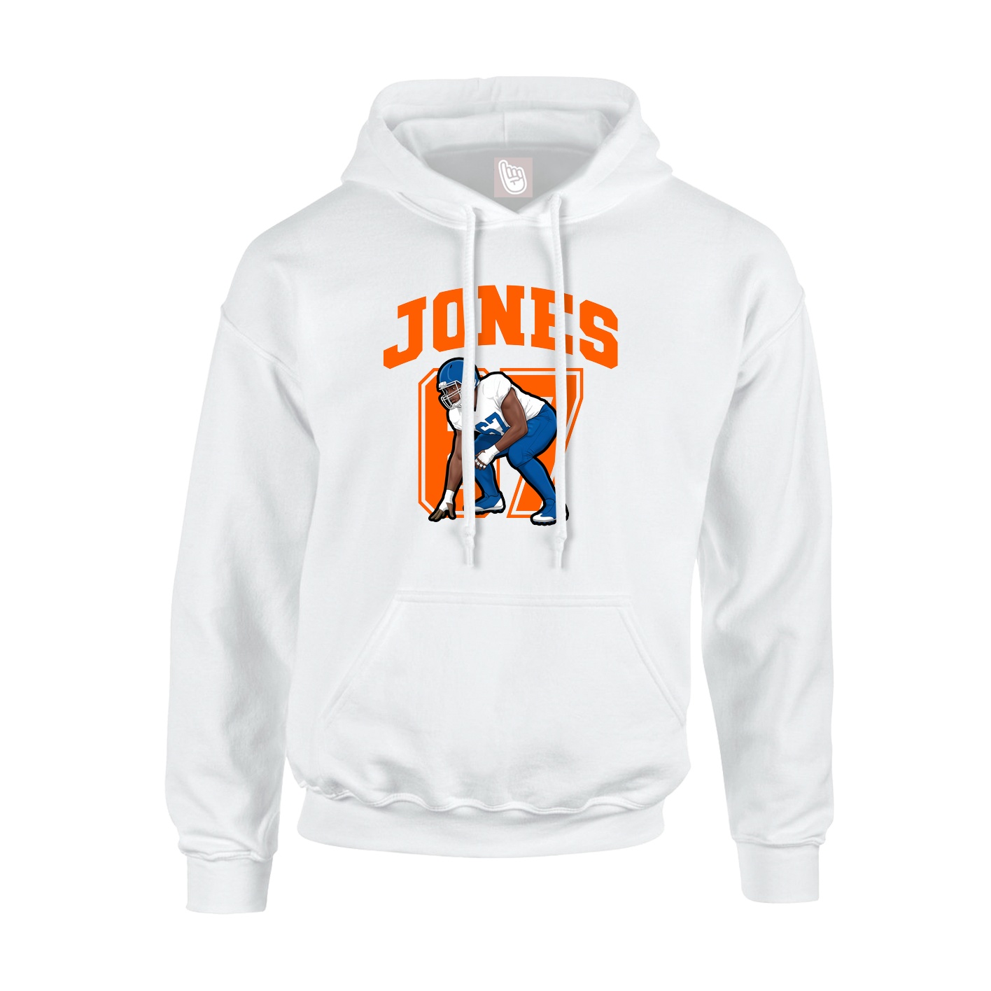 Hoodie — Number in White